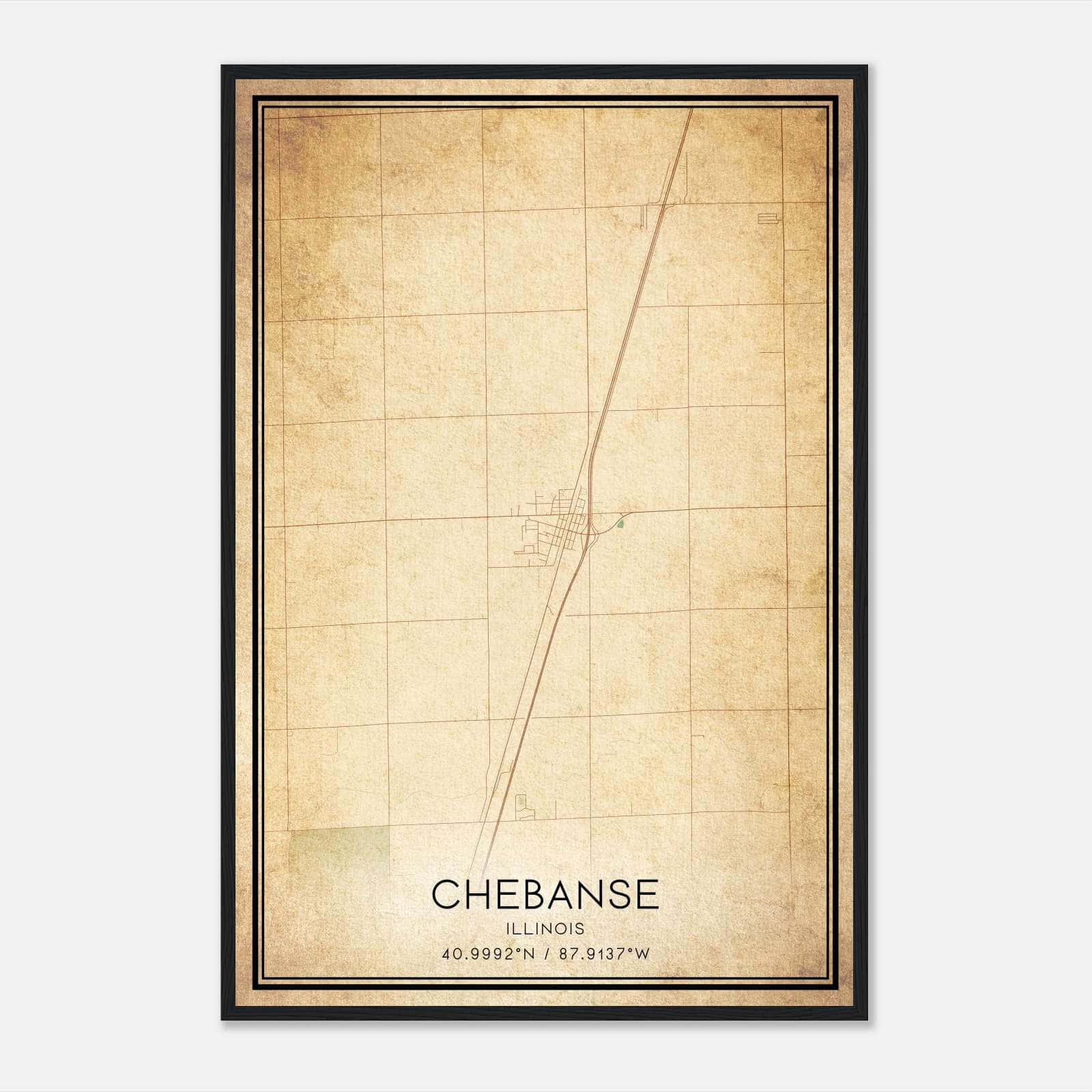 Vintage Chebanse Illinois Map Poster, Chebanse IL City Road Wall Art Print Vintage Chebanse Illinois Map Poster, Chebanse IL City Road Wall Art Print
