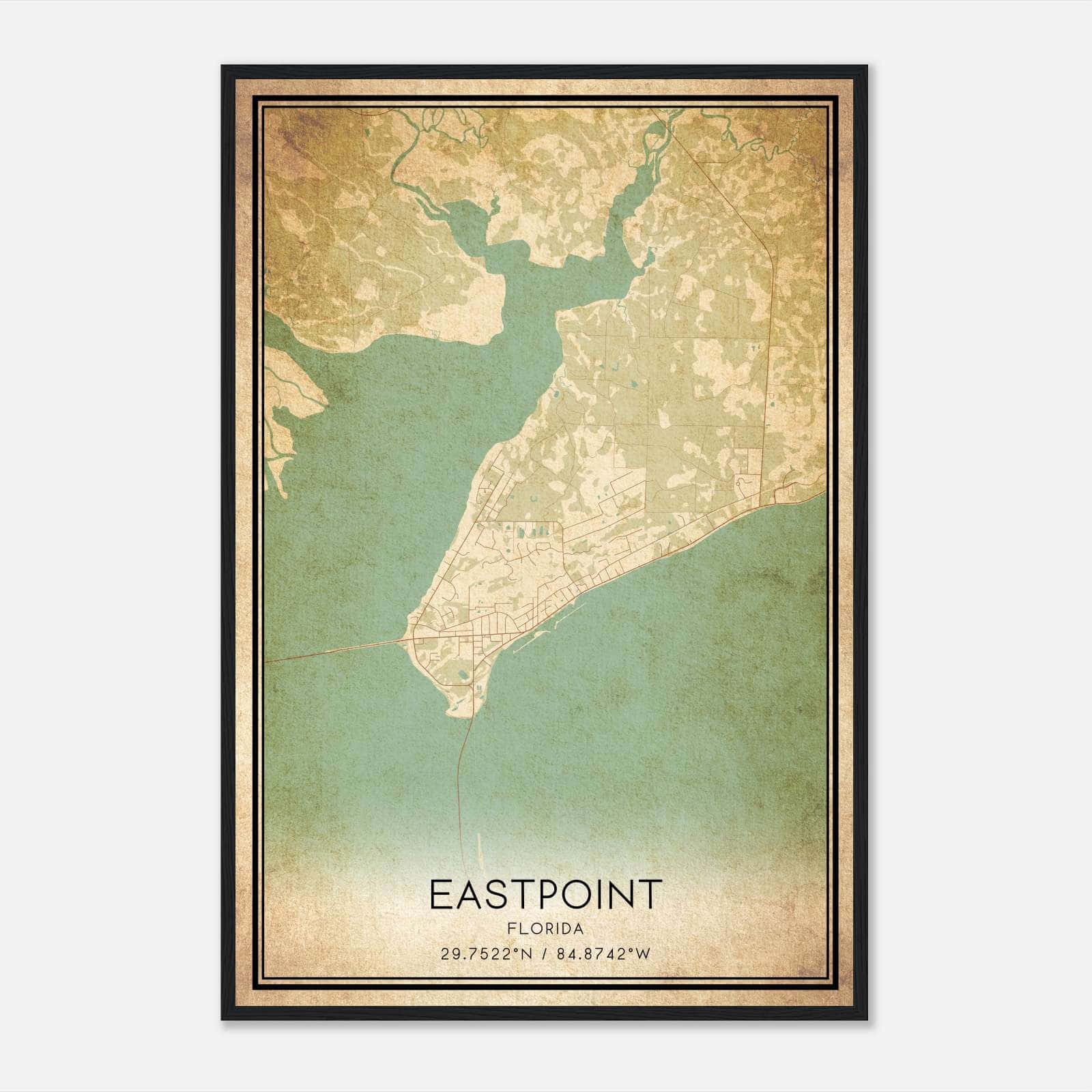 Vintage Eastpoint Florida Map Poster - Acb2b48a0d32218817902049f39faddb 