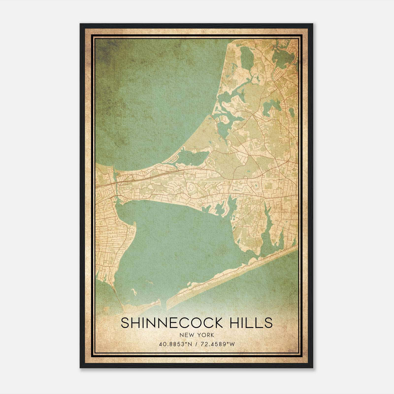 Vintage Shinnecock Hills New York Map Poster, Shinnecock Hills NY City Road Wall Art Print Vintage Shinnecock Hills New York Map Poster, Shinnecock Hills NY City Road Wall Art Print