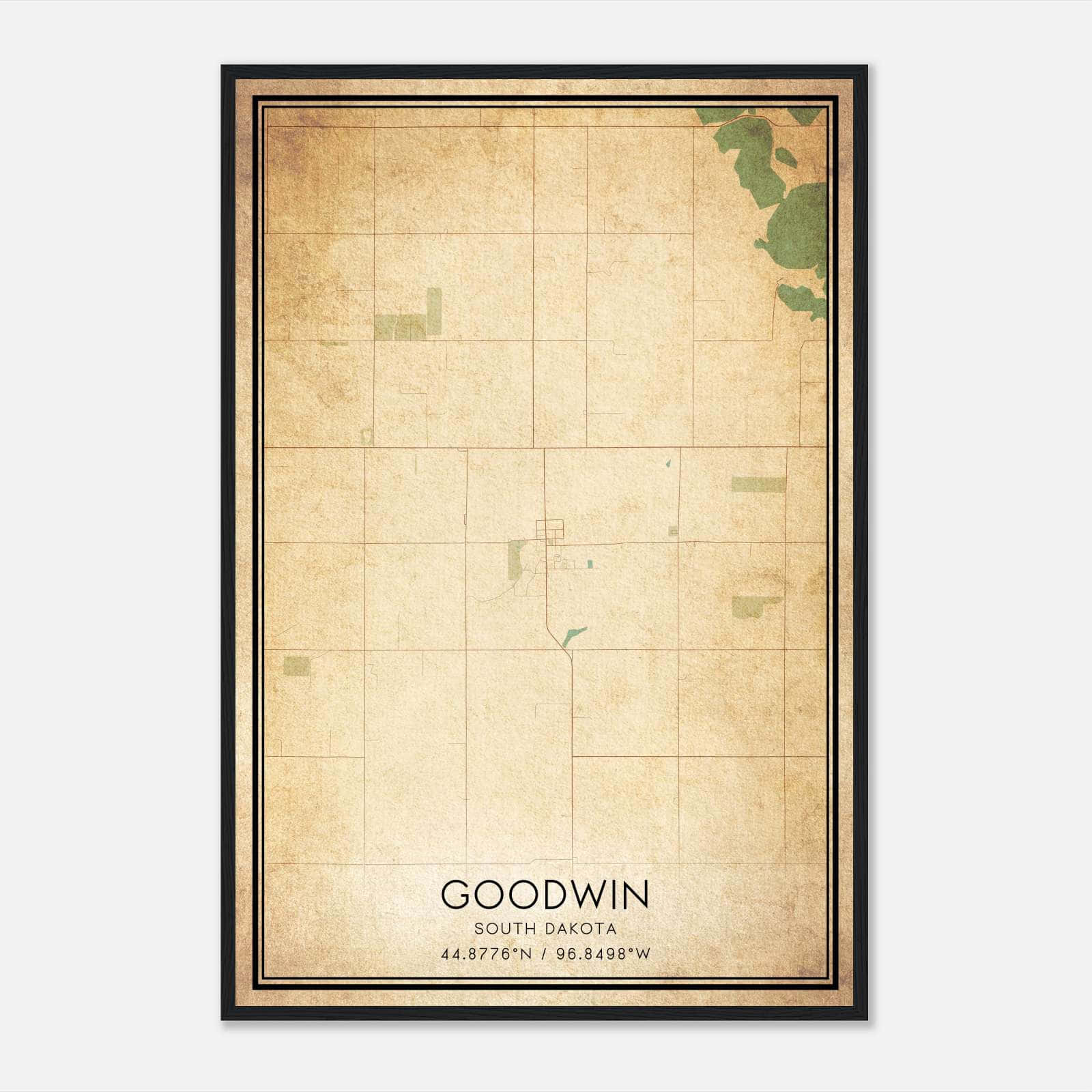Vintage Goodwin South Dakota Map Poster, Goodwin SD City Road Wall Art Print Vintage Goodwin South Dakota Map Poster, Goodwin SD City Road Wall Art Print