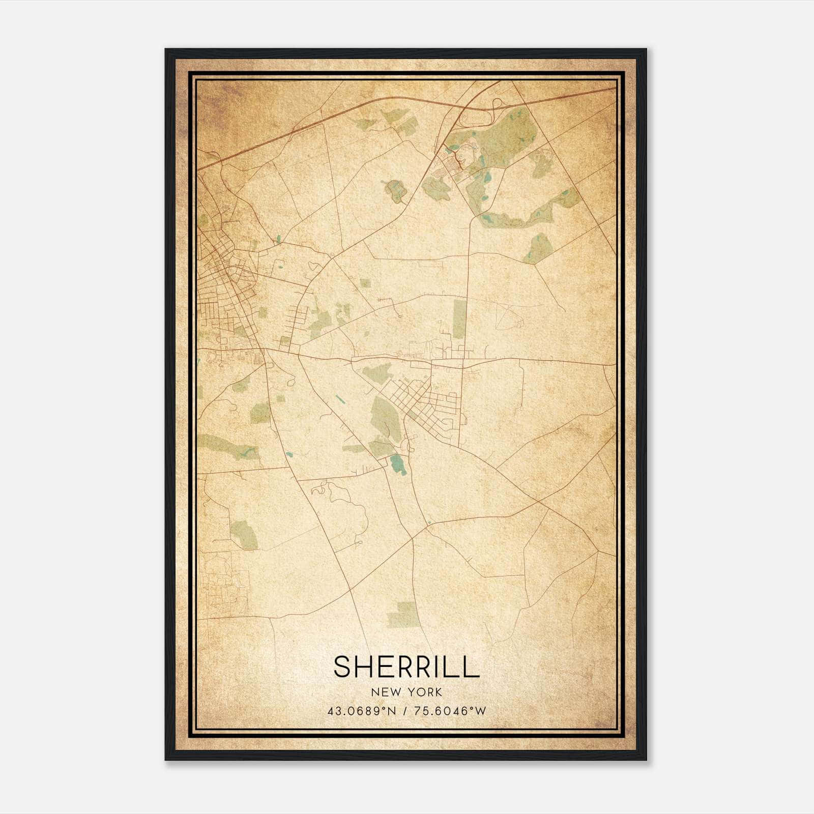 Vintage Sherrill New York Map Poster, Sherrill NY City Road Wall Art Print Vintage Sherrill New York Map Poster, Sherrill NY City Road Wall Art Print