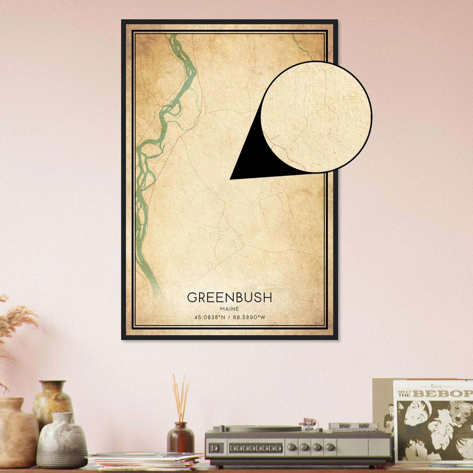 vintage-greenbush-maine-map-poster-greenbush-me-city-road-wall-art-print-custom-maps-posters