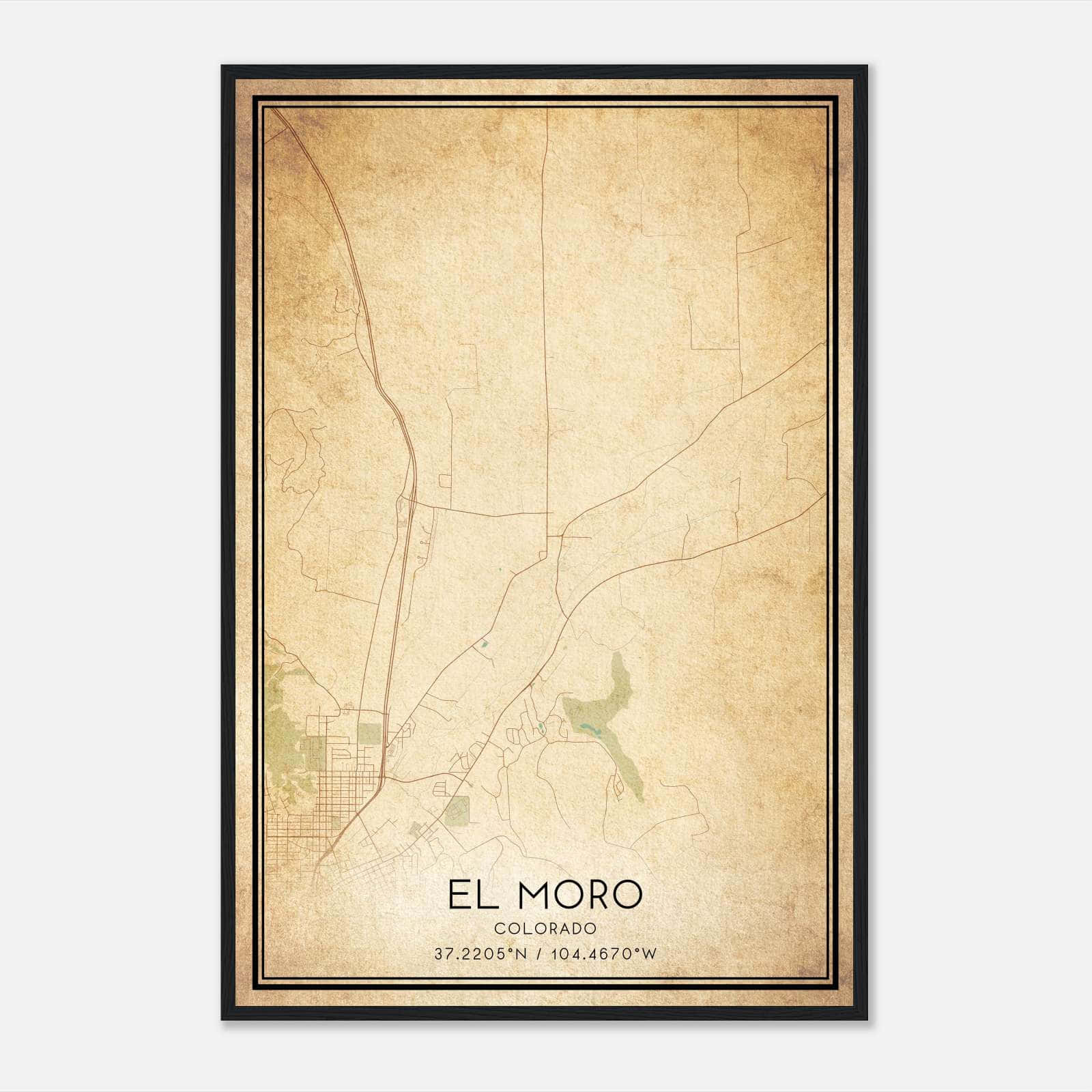 Vintage El Moro Colorado Map Poster, El Moro CO City Road Wall Art Print Vintage El Moro Colorado Map Poster, El Moro CO City Road Wall Art Print