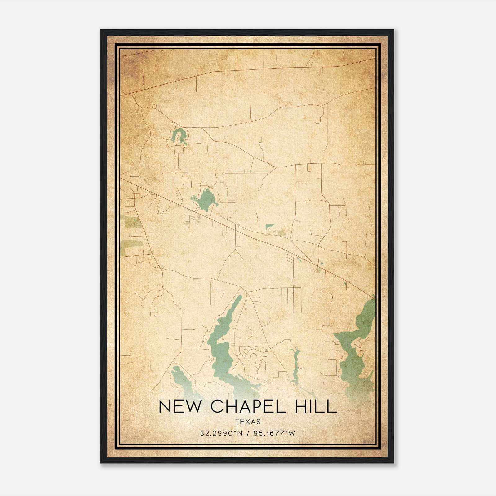 Vintage New Chapel Hill Texas Map Poster, New Chapel Hill TX City Road Wall Art Print Vintage New Chapel Hill Texas Map Poster, New Chapel Hill TX City Road Wall Art Print