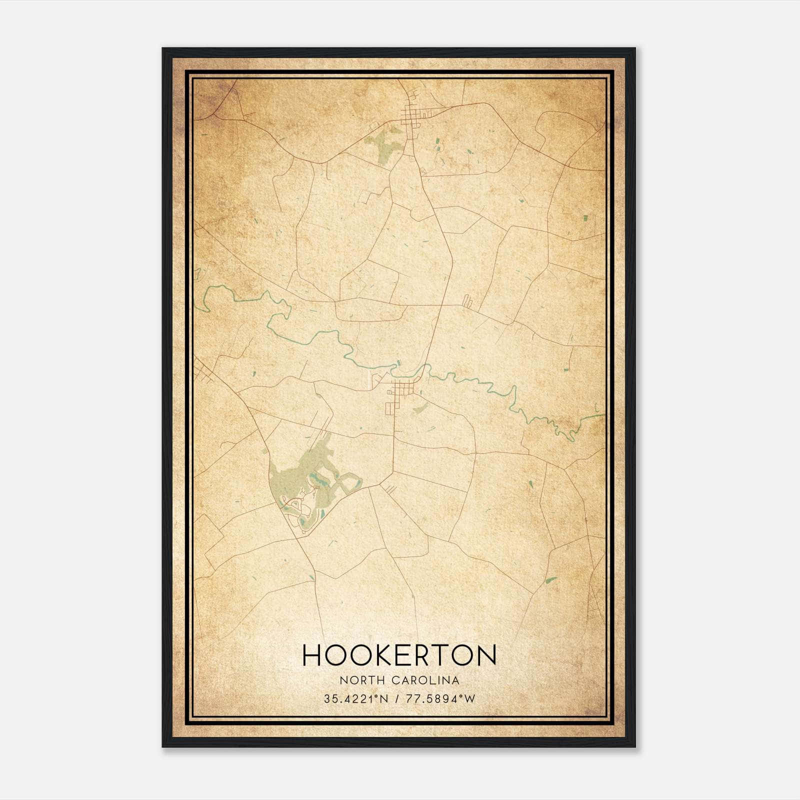 Vintage Hookerton North Carolina Map Poster, Hookerton NC City Road Wall Art Print Vintage Hookerton North Carolina Map Poster, Hookerton NC City Road Wall Art Print