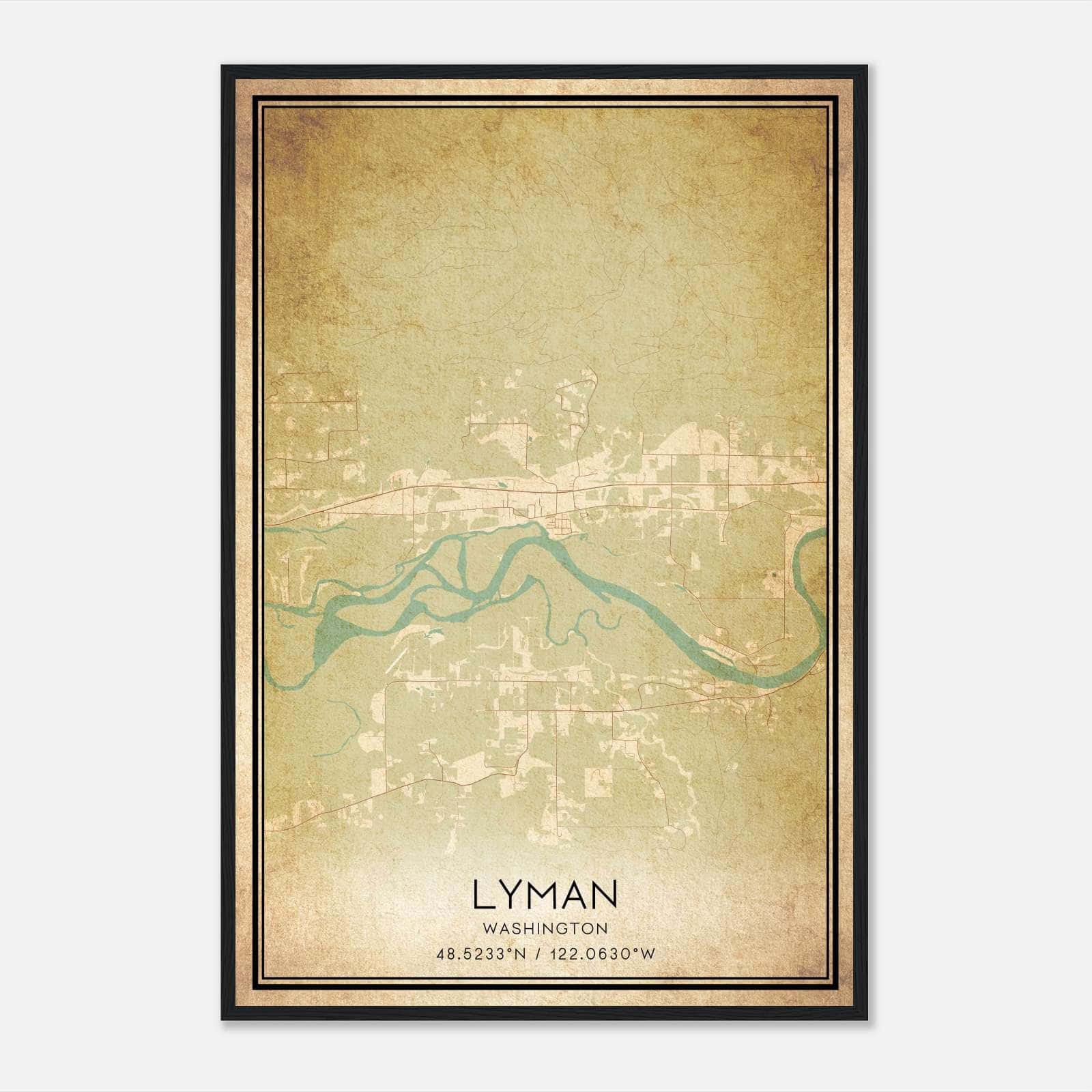 Vintage Lyman Washington Map Poster, Lyman WA City Road Wall Art Print Vintage Lyman Washington Map Poster, Lyman WA City Road Wall Art Print