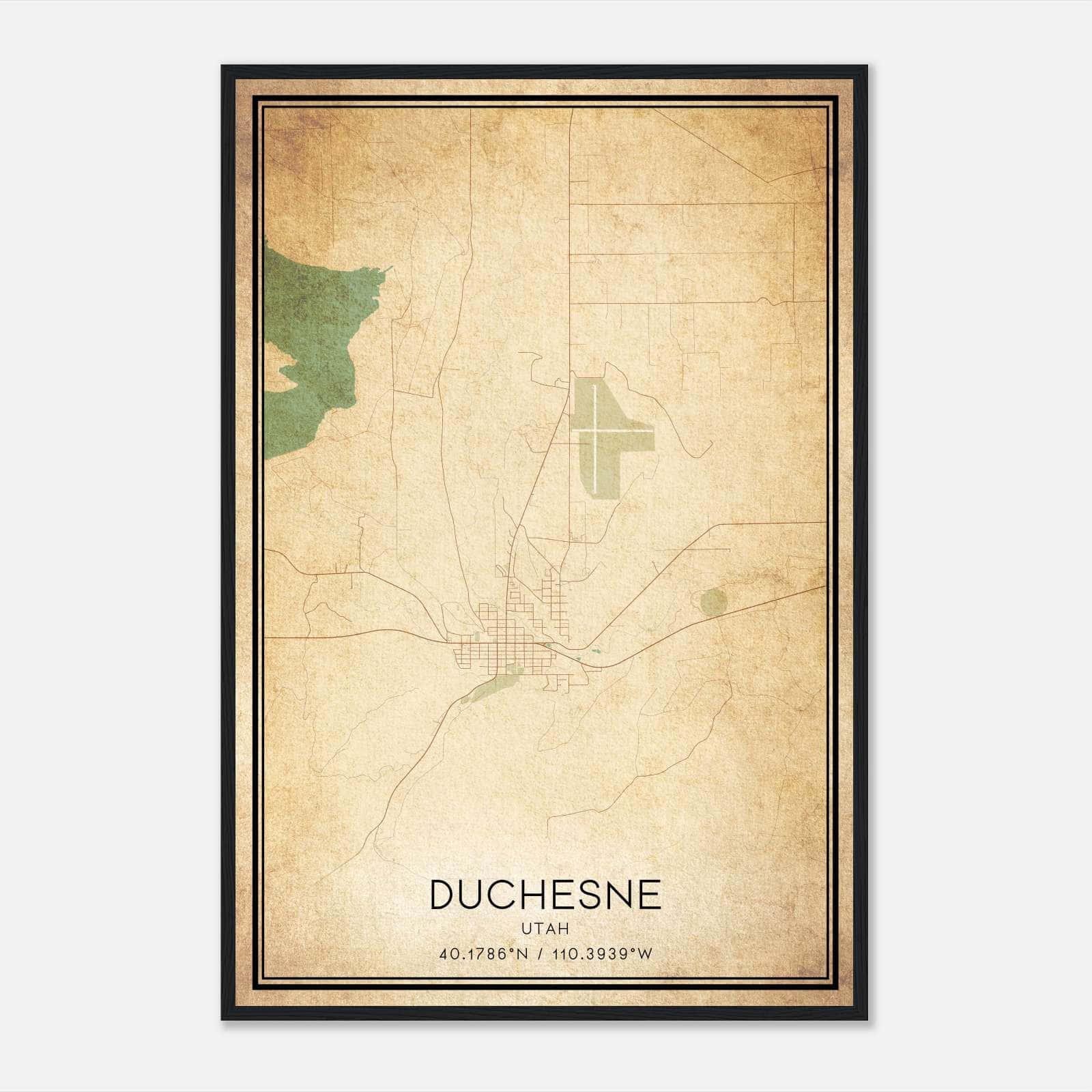 Vintage Duchesne Utah Map Poster, Duchesne UT City Road Wall Art Print Vintage Duchesne Utah Map Poster, Duchesne UT City Road Wall Art Print