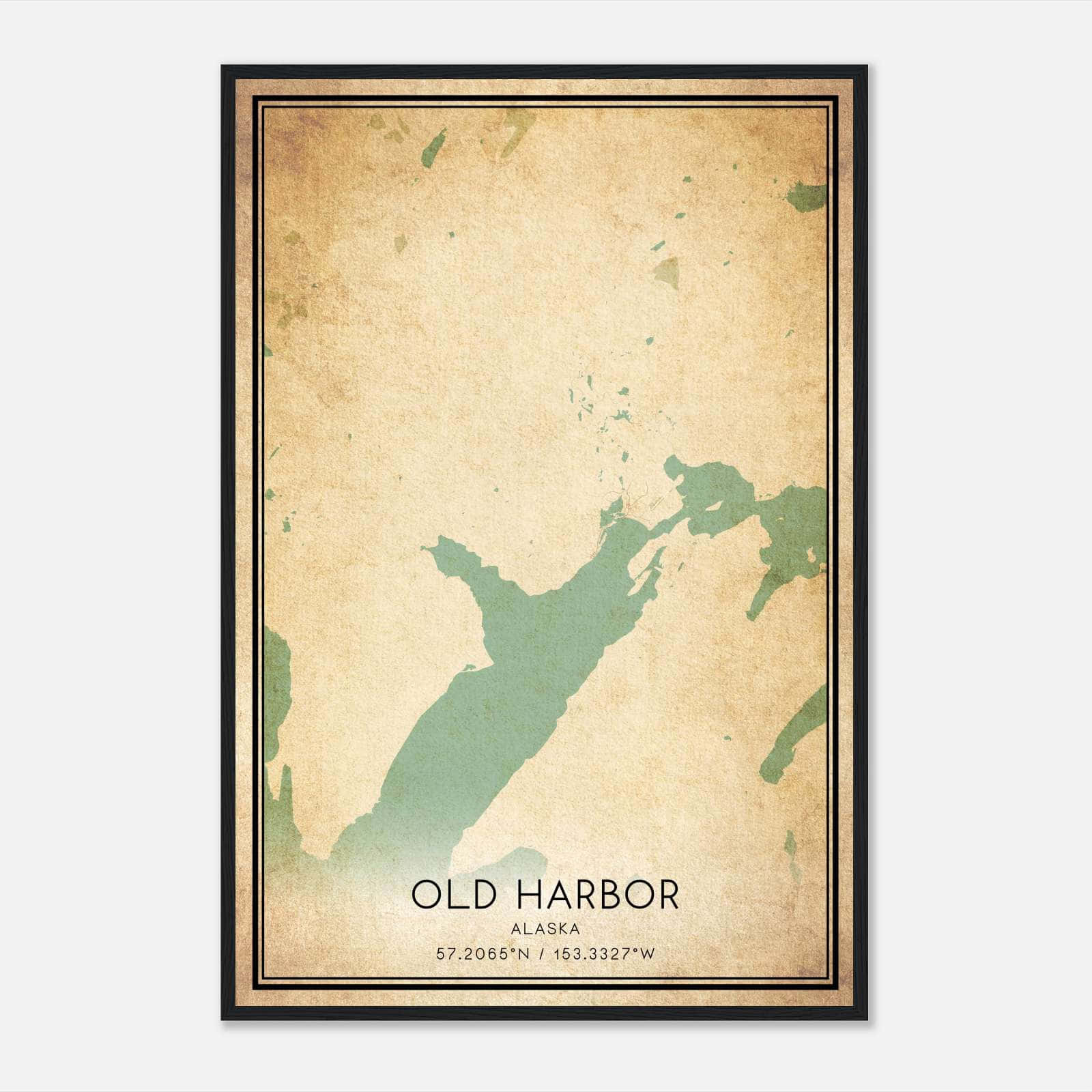 Vintage Old Harbor Alaska Map Poster, Old Harbor AK City Road Wall Art Print Vintage Old Harbor Alaska Map Poster, Old Harbor AK City Road Wall Art Print