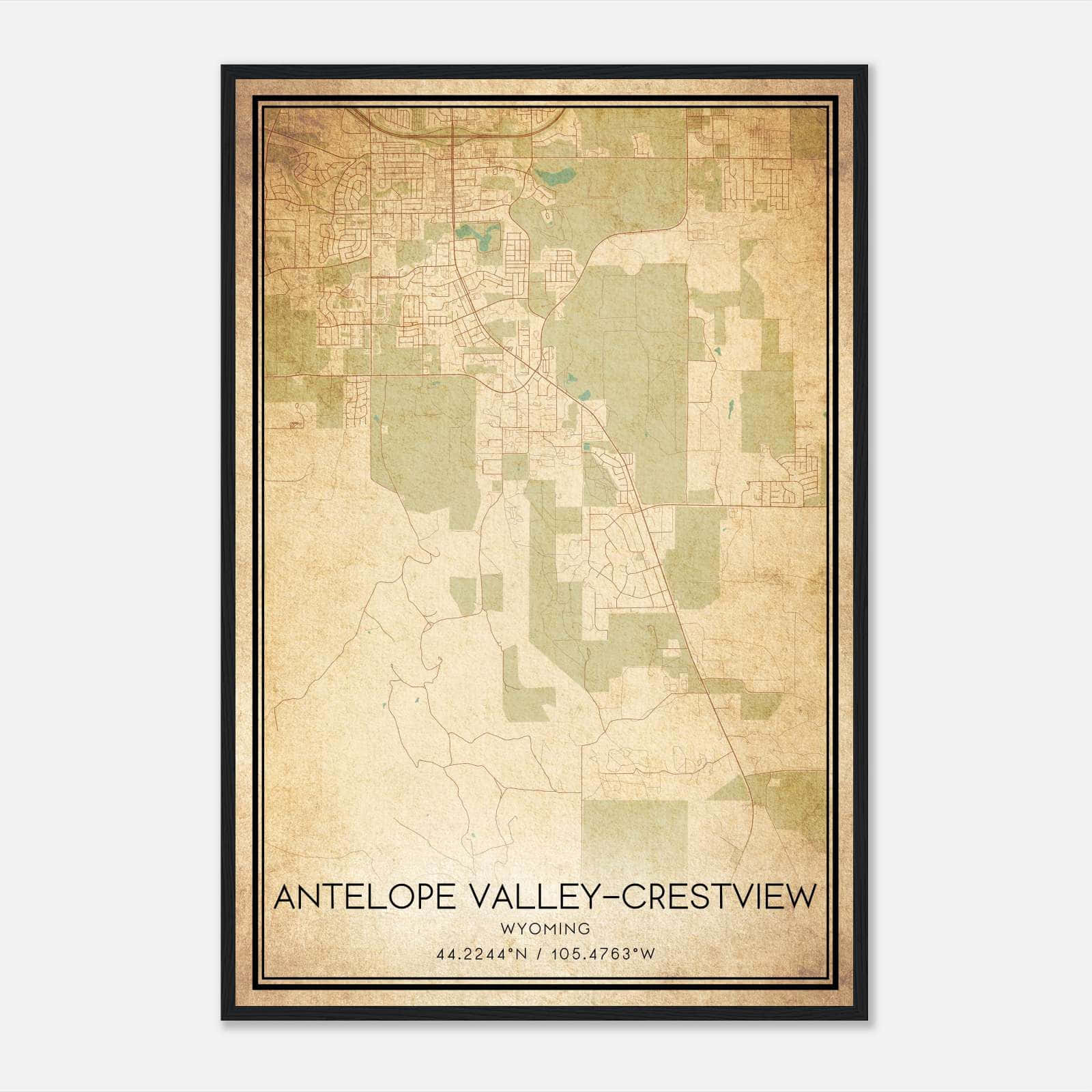 Vintage Antelope Valley-Crestview Wyoming Map Poster, Antelope Valley-Crestview WY City Road Wall Art Print Vintage Antelope Valley-Crestview Wyoming Map Poster, Antelope Valley-Crestview WY City Road Wall Art Print