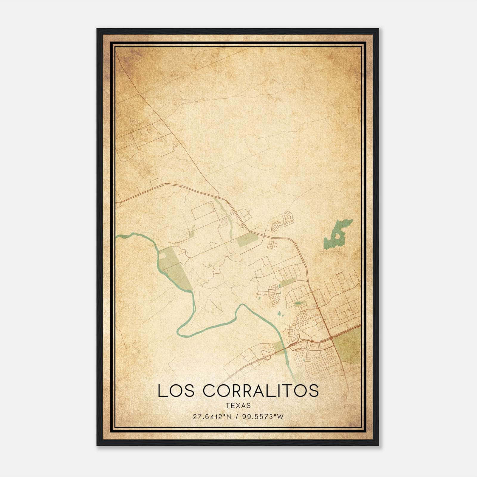 Vintage Los Corralitos Texas Map Poster, Los Corralitos TX City Road Wall Art Print Vintage Los Corralitos Texas Map Poster, Los Corralitos TX City Road Wall Art Print