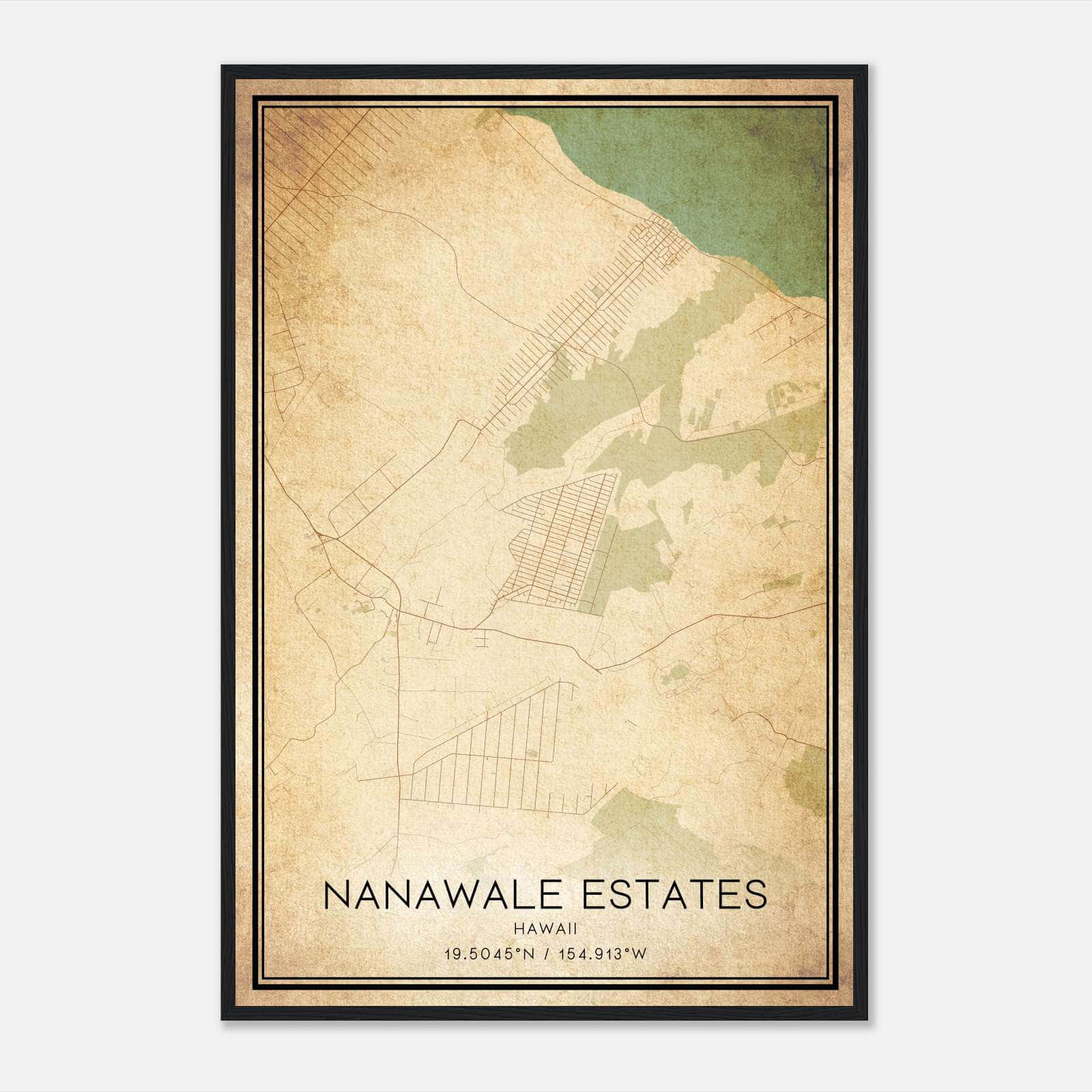 Vintage Nanawale Estates Hawaii Map Poster, Nanawale Estates HI City Road Wall Art Print Vintage Nanawale Estates Hawaii Map Poster, Nanawale Estates HI City Road Wall Art Print