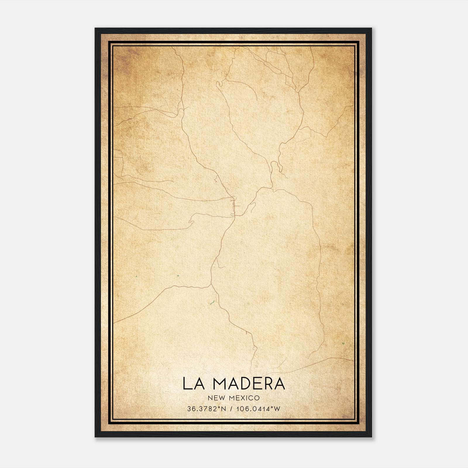Vintage La Madera New Mexico Map Poster, La Madera NM City Road Wall Art Print Vintage La Madera New Mexico Map Poster, La Madera NM City Road Wall Art Print