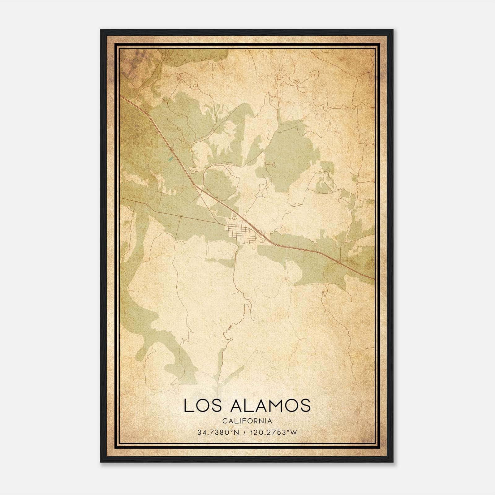 Vintage Los Alamos California Map Poster, Los Alamos CA City Road Wall Art Print Vintage Los Alamos California Map Poster, Los Alamos CA City Road Wall Art Print