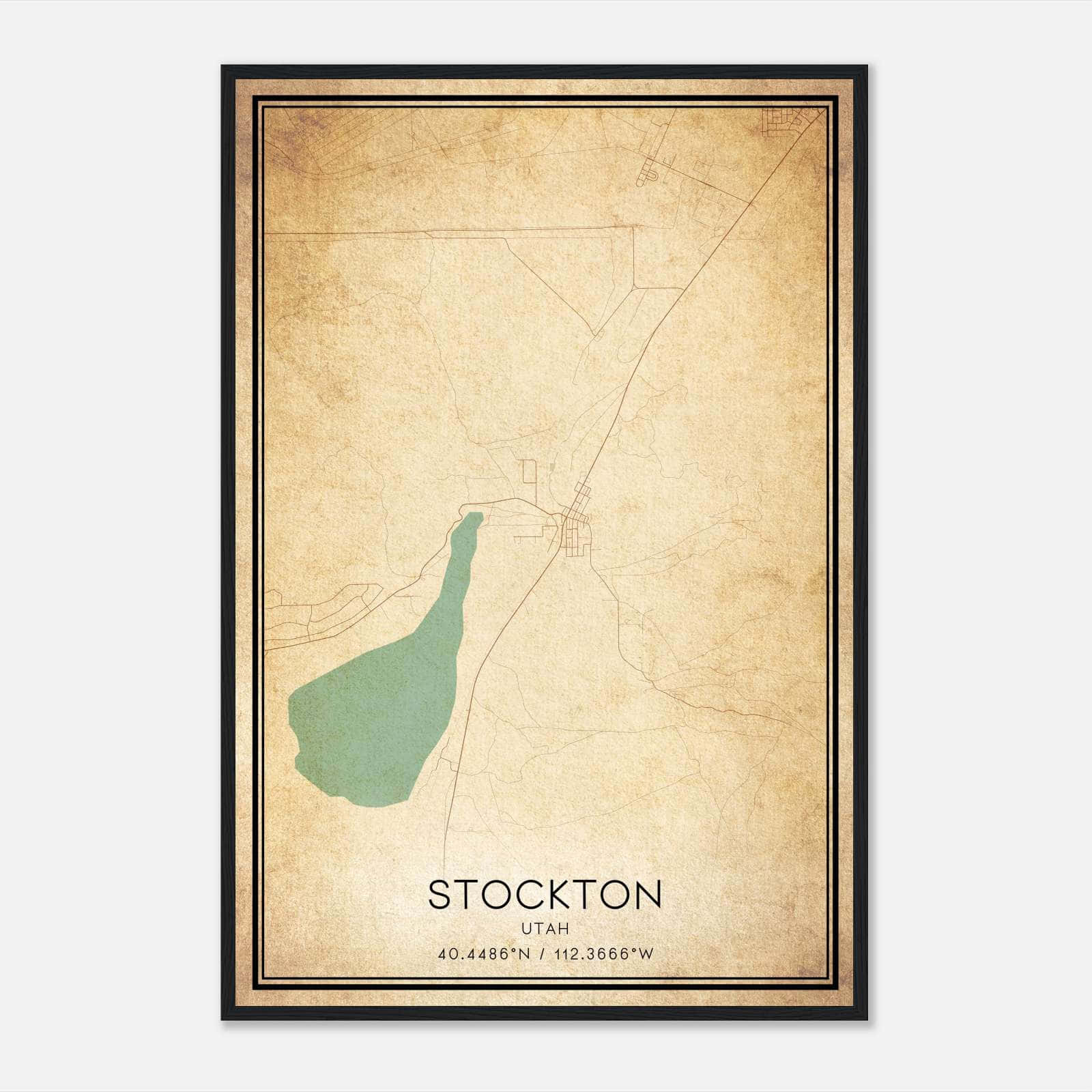 Vintage Stockton Utah Map Poster, Stockton UT City Road Wall Art Print Vintage Stockton Utah Map Poster, Stockton UT City Road Wall Art Print