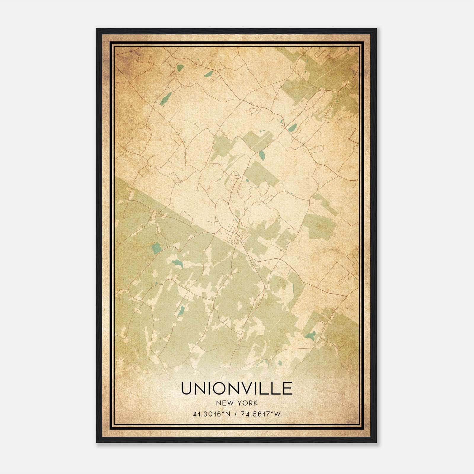 Vintage Unionville New York Map Poster, Unionville NY City Road Wall Art Print Vintage Unionville New York Map Poster, Unionville NY City Road Wall Art Print