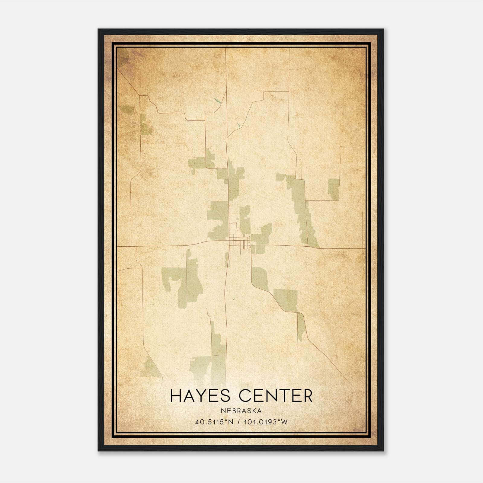 Vintage Hayes Center Nebraska Map Poster, Hayes Center NE City Road Wall Art Print Vintage Hayes Center Nebraska Map Poster, Hayes Center NE City Road Wall Art Print