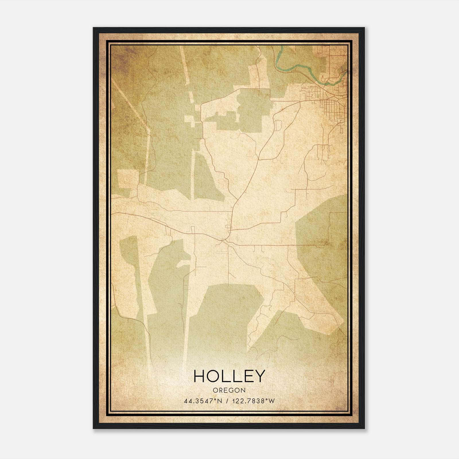 Vintage Holley Oregon Map Poster, Holley OR City Road Wall Art Print Vintage Holley Oregon Map Poster, Holley OR City Road Wall Art Print