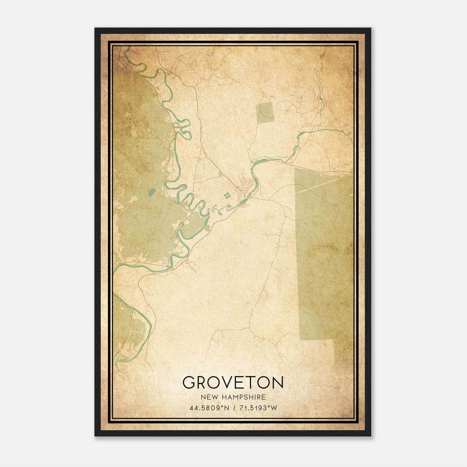 Vintage Groveton New Hampshire Map Poster, Groveton NH City Road Wall Art Print Vintage Groveton New Hampshire Map Poster, Groveton NH City Road Wall Art Print