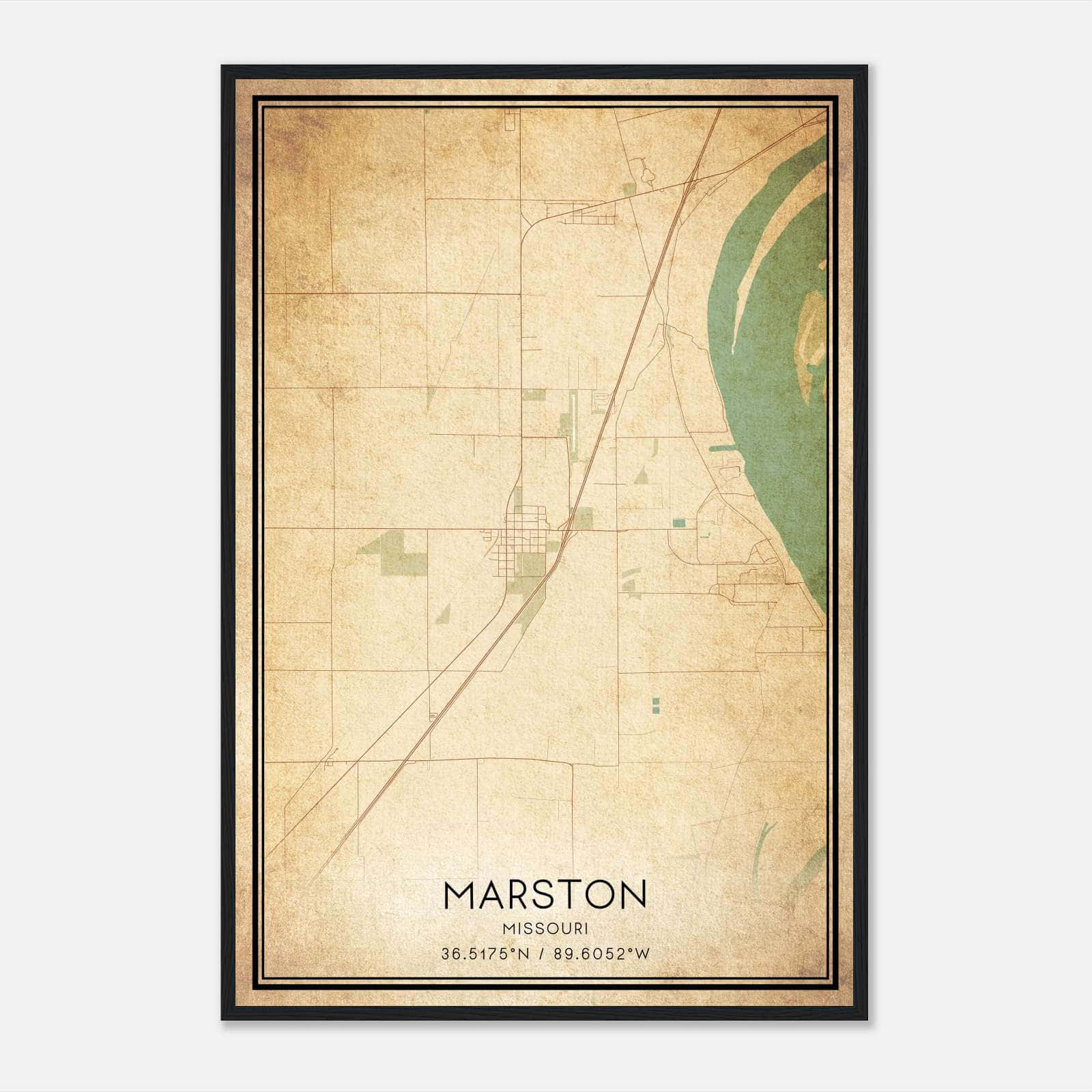 Vintage Marston Missouri Map Poster, Marston MO City Road Wall Art Print Vintage Marston Missouri Map Poster, Marston MO City Road Wall Art Print