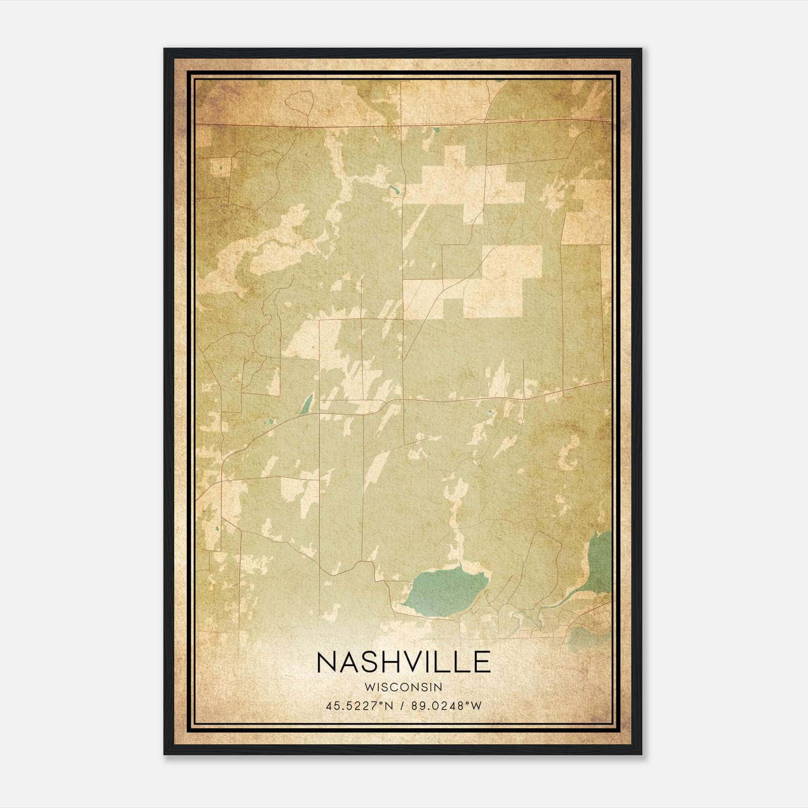 Vintage Nashville Wisconsin Map Poster, Nashville WI City Road Wall Art Print Vintage Nashville Wisconsin Map Poster, Nashville WI City Road Wall Art Print