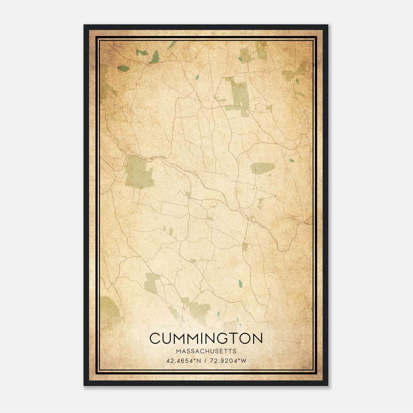 Vintage Cummington Massachusetts Map Poster, Cummington MA City Road Wall Art Print Vintage Cummington Massachusetts Map Poster, Cummington MA City Road Wall Art Print