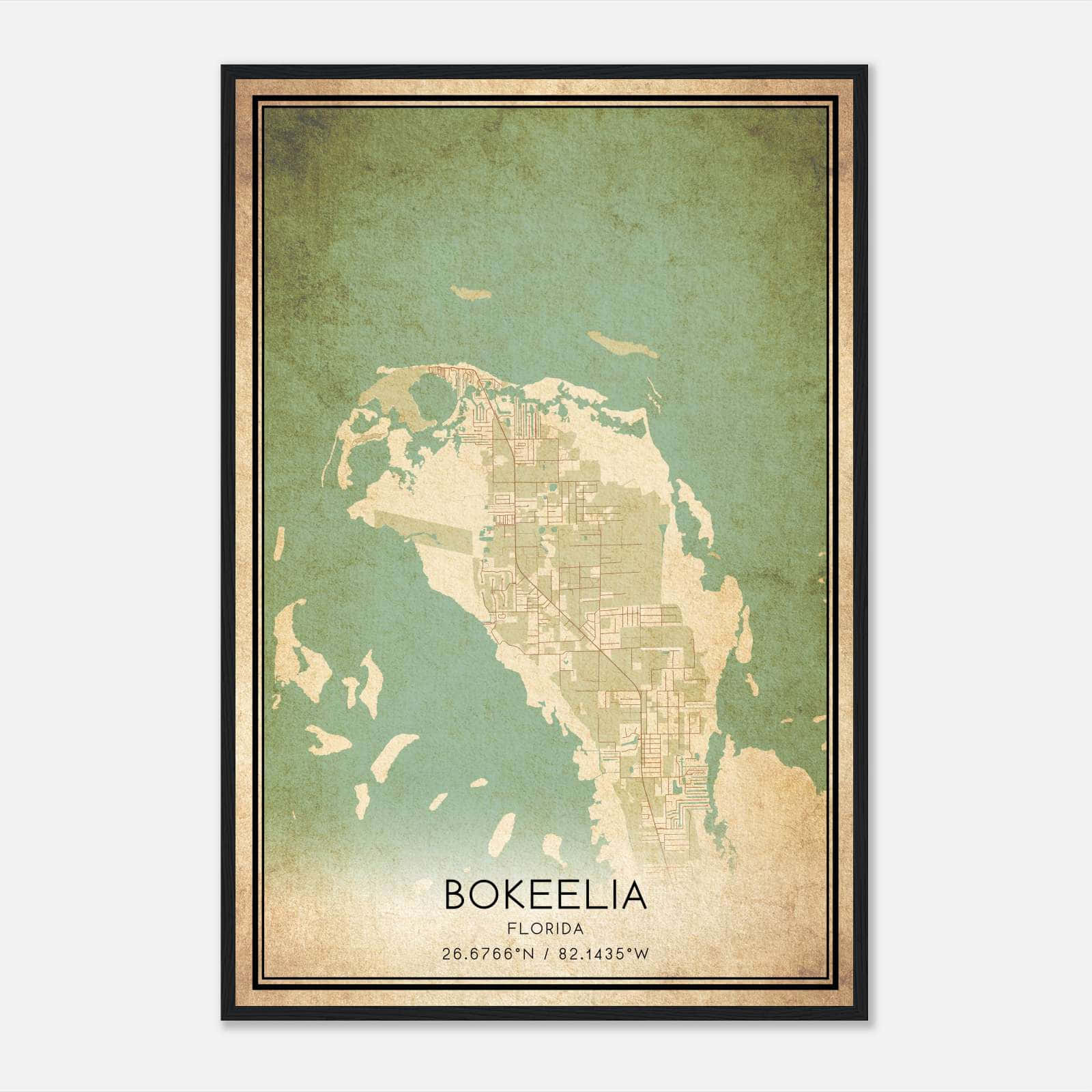 Vintage Bokeelia Florida Map Poster - C0111bc117321021387ec5567d151f36 