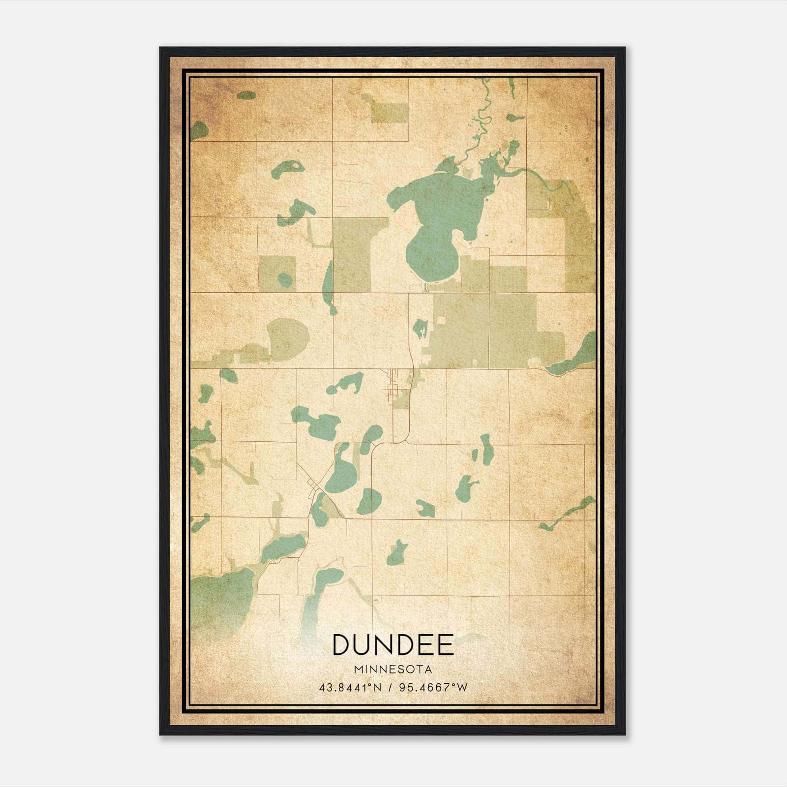 Vintage Dundee Minnesota Map Poster, Dundee MN City Road Wall Art Print Vintage Dundee Minnesota Map Poster, Dundee MN City Road Wall Art Print