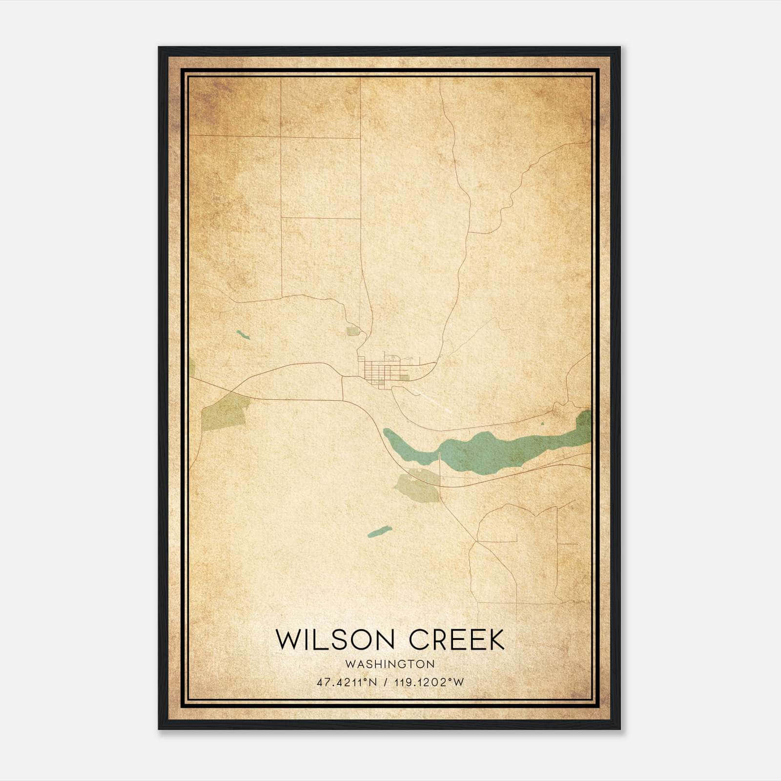 Vintage Wilson Creek Washington Map Poster, Wilson Creek WA City Road Wall Art Print Vintage Wilson Creek Washington Map Poster, Wilson Creek WA City Road Wall Art Print