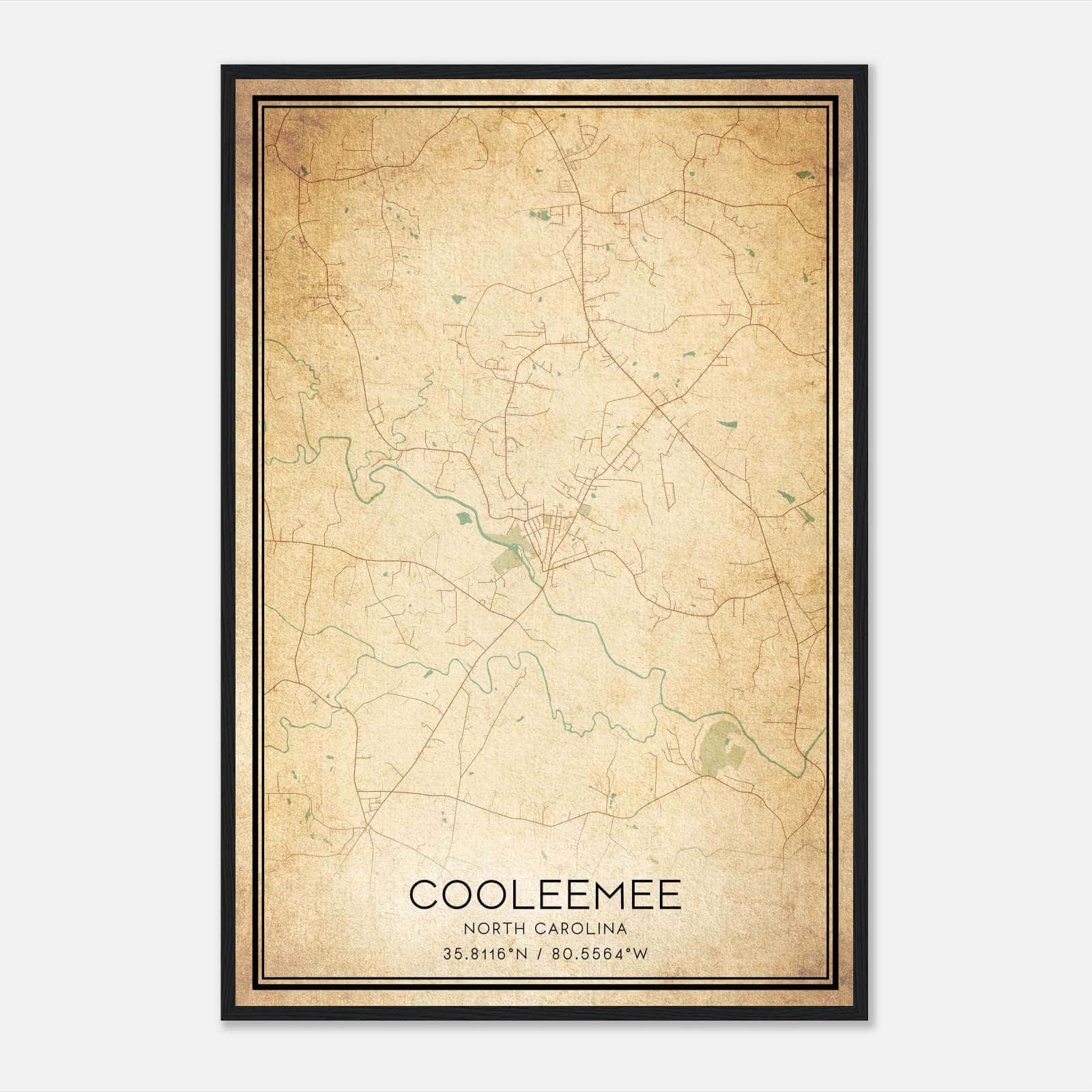 Vintage Cooleemee North Carolina Map Poster, Cooleemee NC City Road Wall Art Print Vintage Cooleemee North Carolina Map Poster, Cooleemee NC City Road Wall Art Print