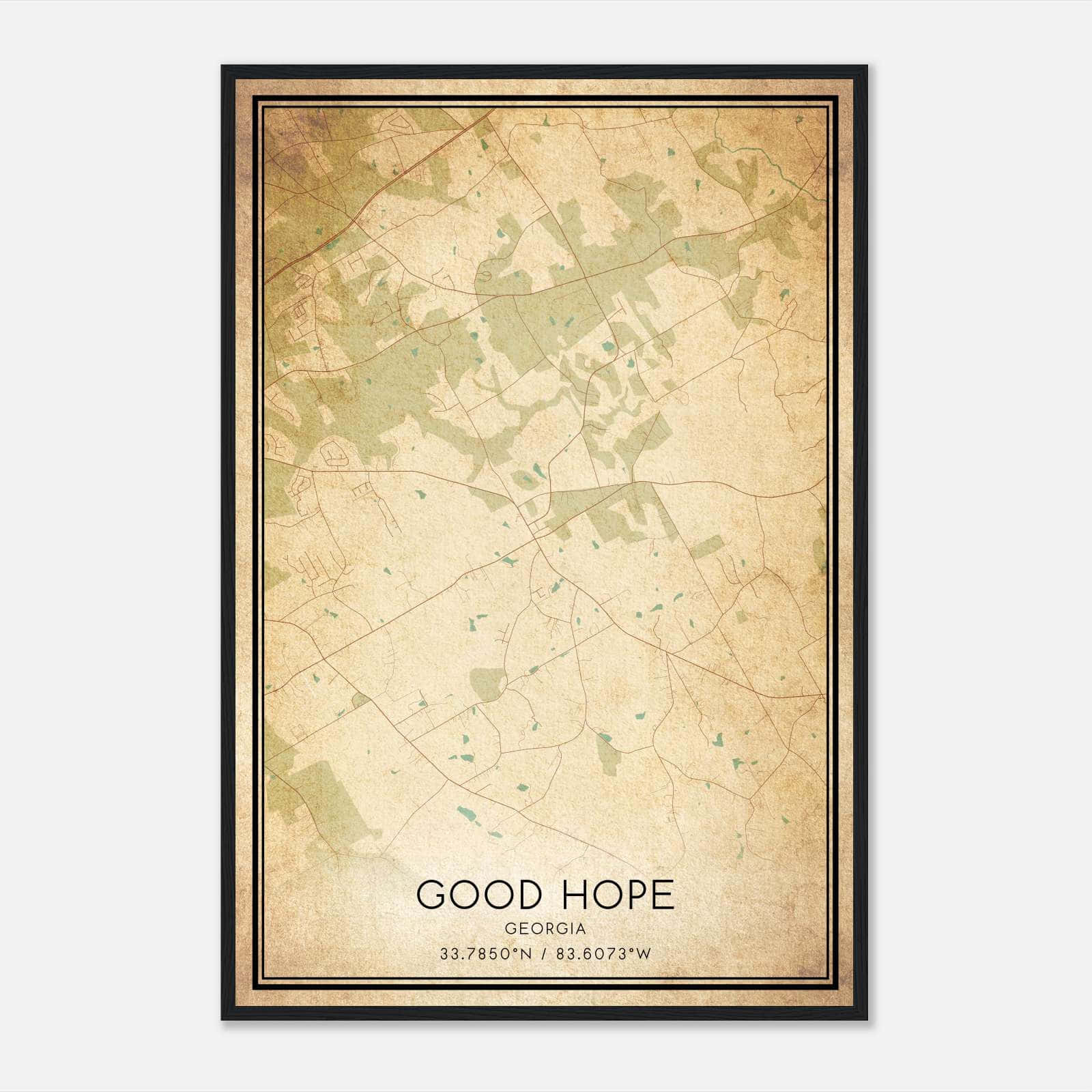 Vintage Good Hope Georgia Map Poster, Good Hope GA City Road Wall Art Print Vintage Good Hope Georgia Map Poster, Good Hope GA City Road Wall Art Print