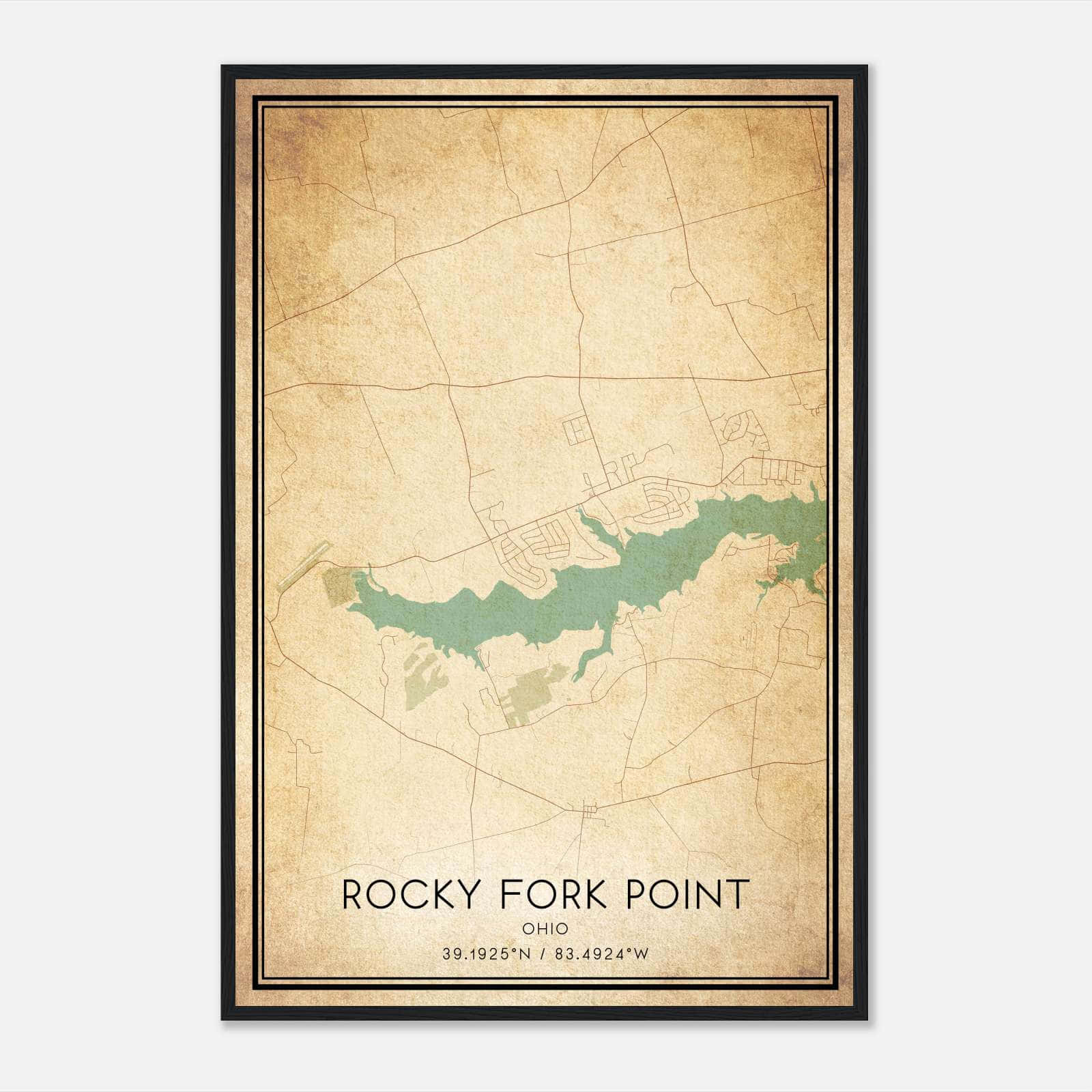 Vintage Rocky Fork Point Ohio Map Poster, Rocky Fork Point OH City Road Wall Art Print Vintage Rocky Fork Point Ohio Map Poster, Rocky Fork Point OH City Road Wall Art Print