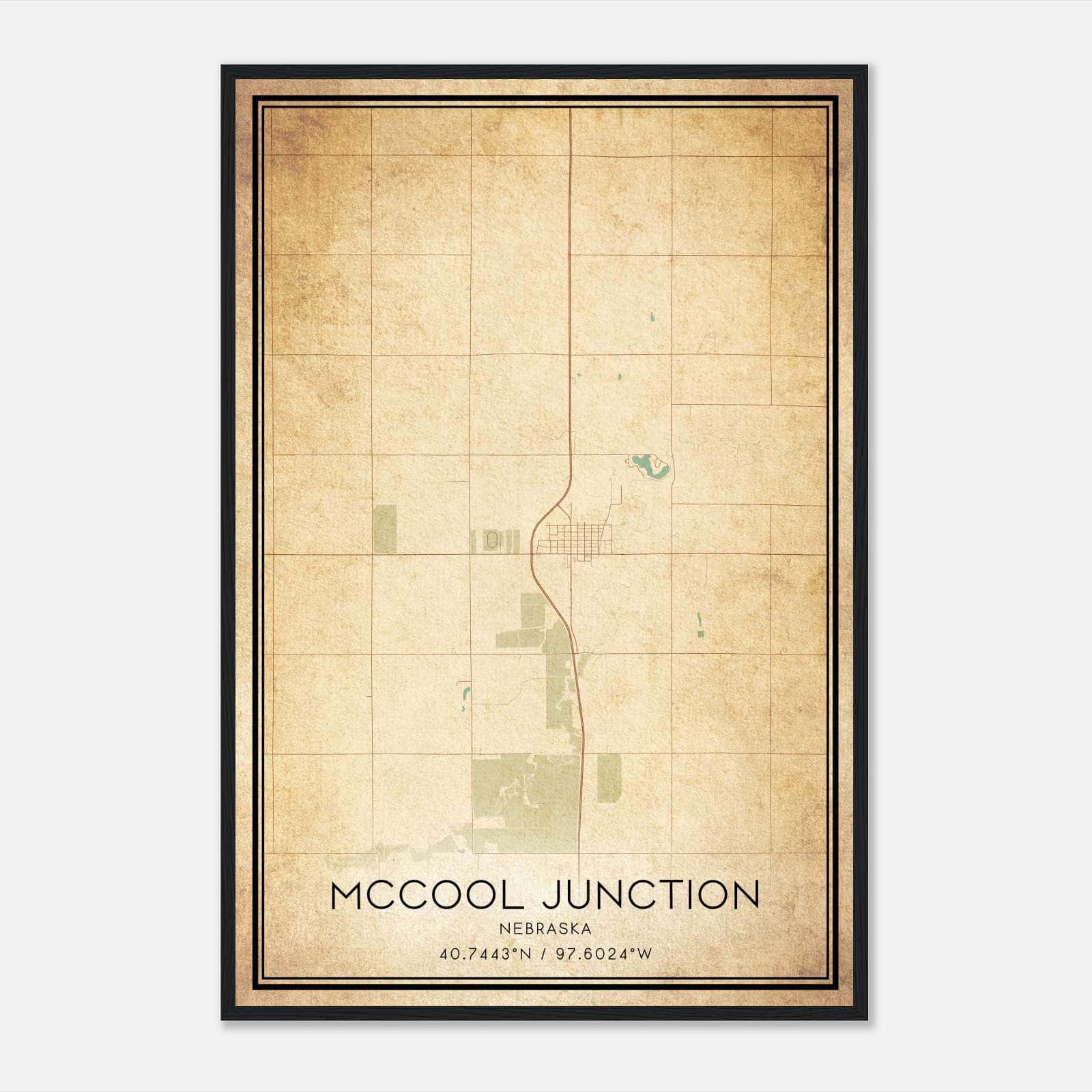 Vintage Mccool Junction Nebraska Map Poster, Mccool Junction NE City Road Wall Art Print Vintage Mccool Junction Nebraska Map Poster, Mccool Junction NE City Road Wall Art Print