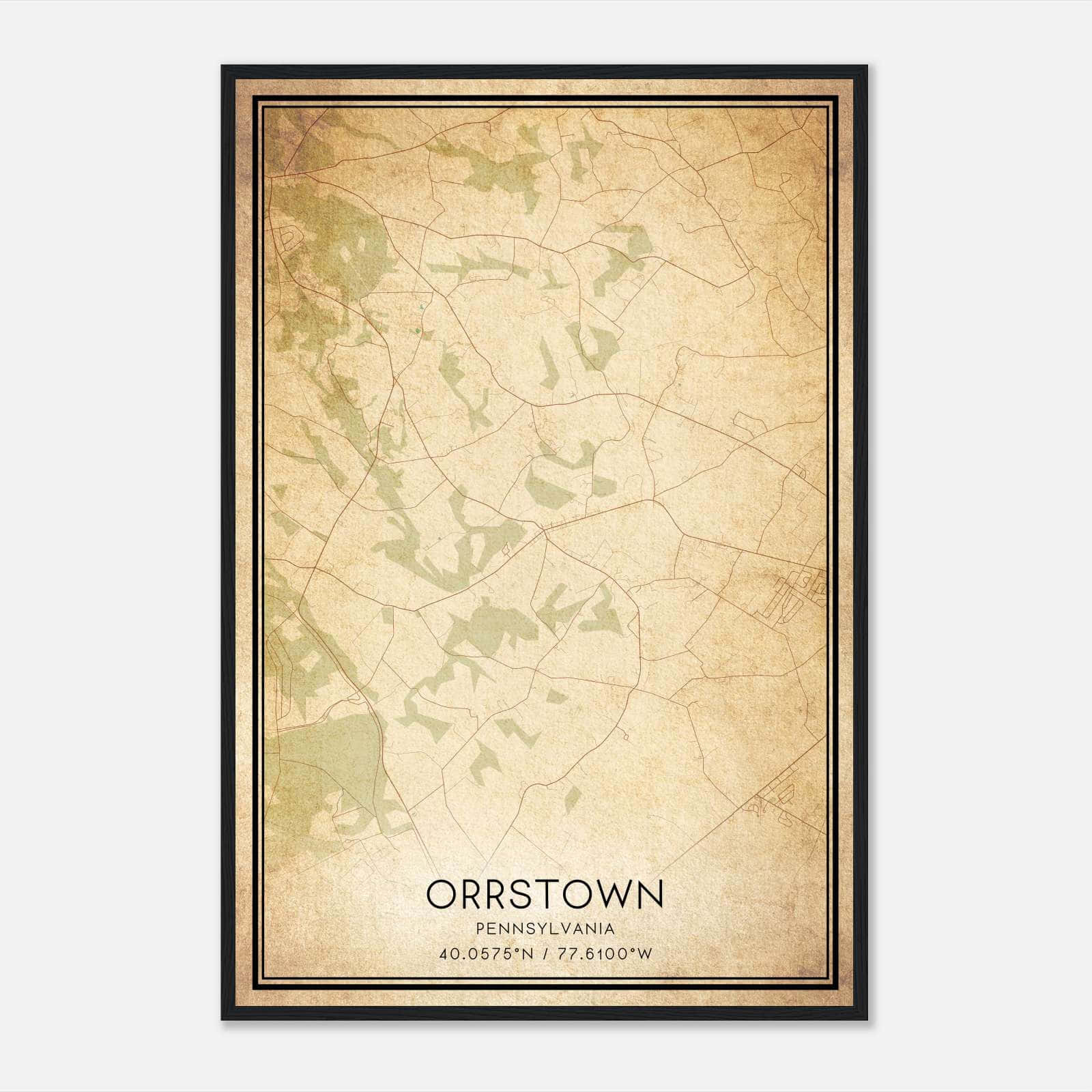 Vintage Orrstown Pennsylvania Map Poster, Orrstown PA City Road Wall Art Print Vintage Orrstown Pennsylvania Map Poster, Orrstown PA City Road Wall Art Print
