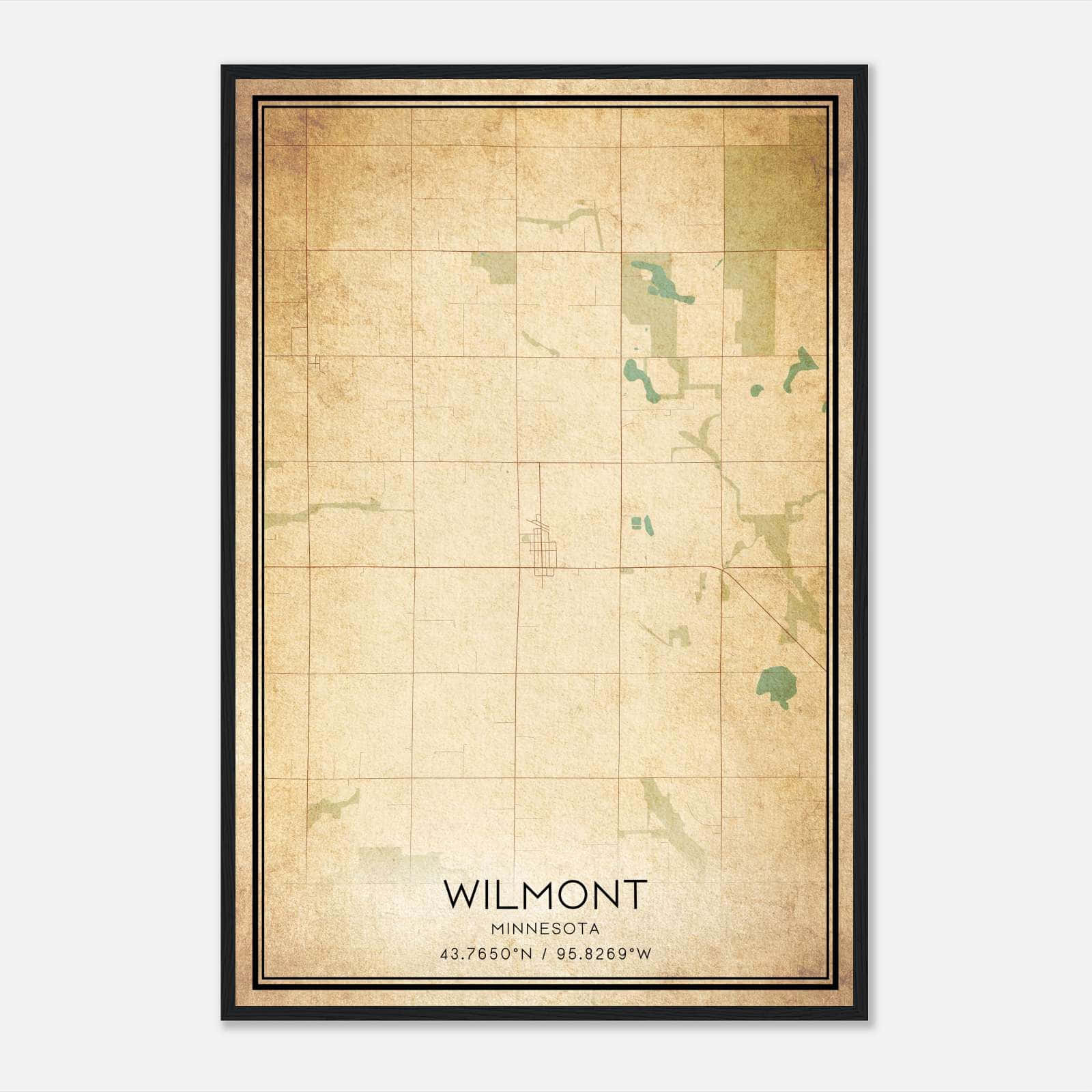 Vintage Wilmont Minnesota Map Poster, Wilmont MN City Road Wall Art Print Vintage Wilmont Minnesota Map Poster, Wilmont MN City Road Wall Art Print