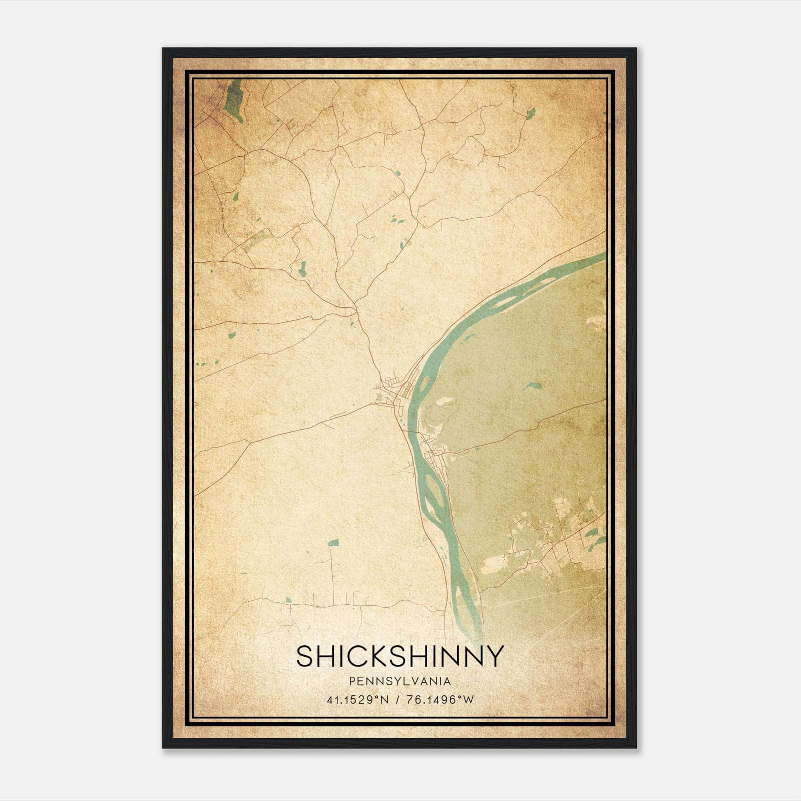 Vintage Shickshinny Pennsylvania Map Poster, Shickshinny PA City Road Wall Art Print Vintage Shickshinny Pennsylvania Map Poster, Shickshinny PA City Road Wall Art Print