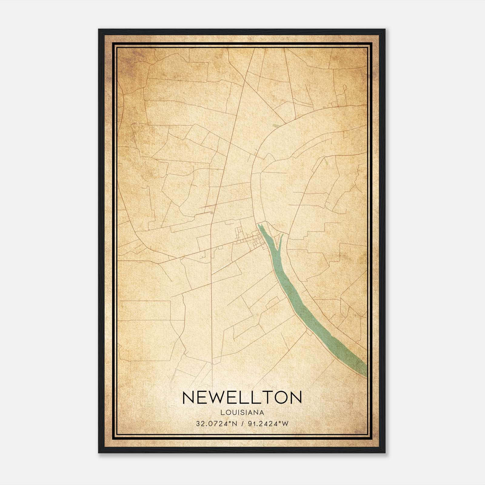 Vintage Newellton Louisiana Map Poster, Newellton LA City Road Wall Art Print Vintage Newellton Louisiana Map Poster, Newellton LA City Road Wall Art Print
