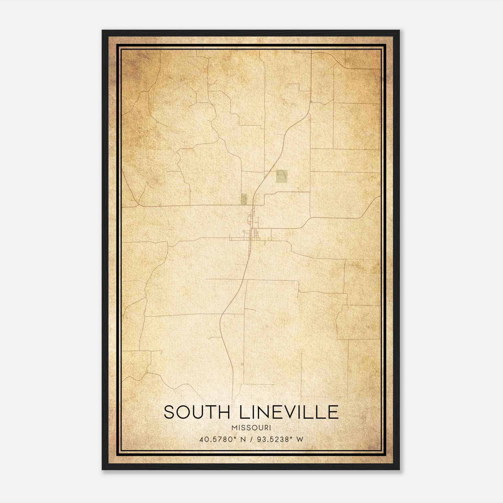 Vintage South Lineville Missouri Map Poster, South Lineville MO City Road Wall Art Print Vintage South Lineville Missouri Map Poster, South Lineville MO City Road Wall Art Print