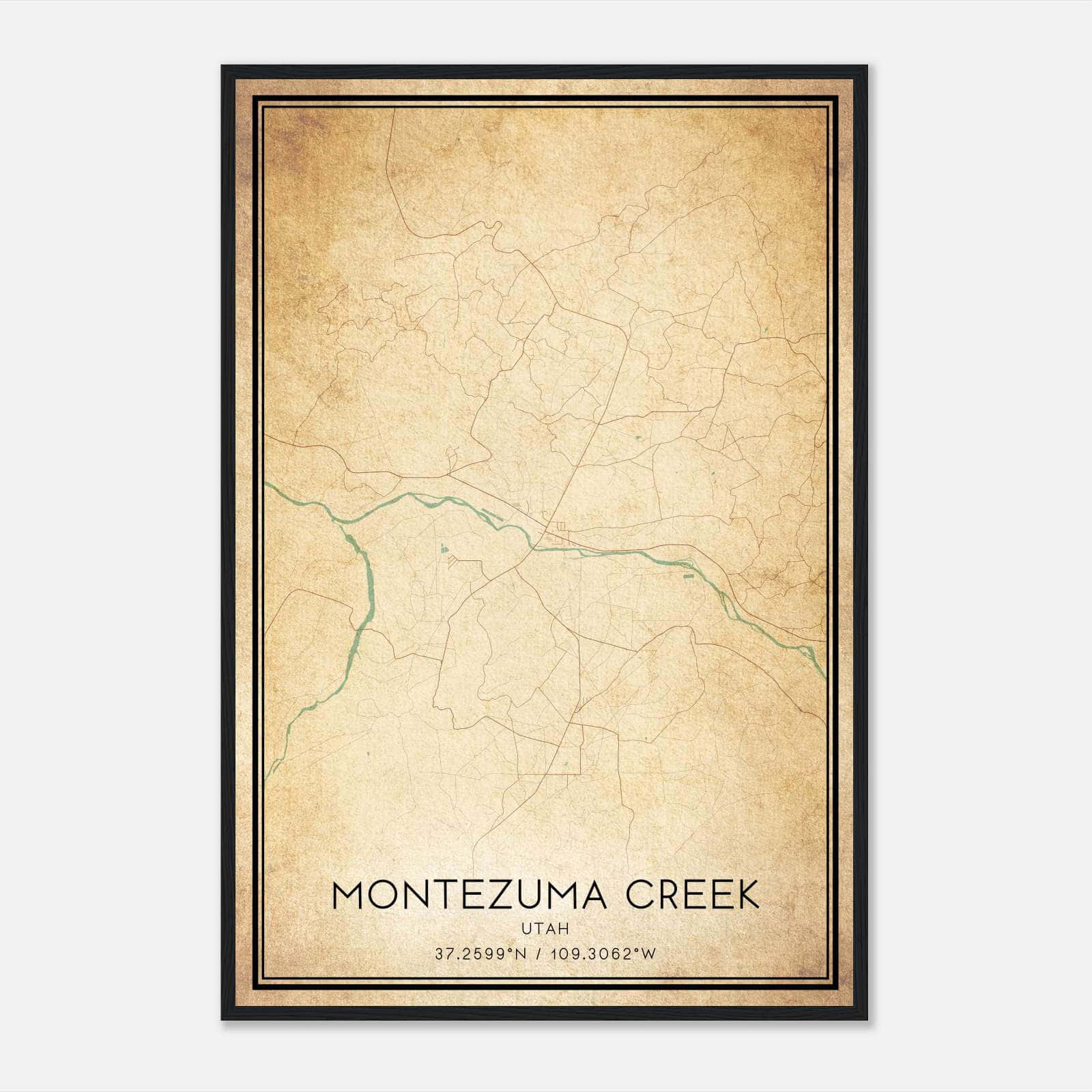 Vintage Montezuma Creek Utah Map Poster, Montezuma Creek UT City Road Wall Art Print Vintage Montezuma Creek Utah Map Poster, Montezuma Creek UT City Road Wall Art Print