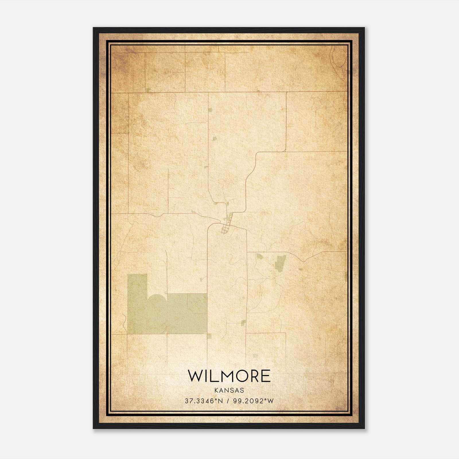 Vintage Wilmore Kansas Map Poster, Wilmore KS City Road Wall Art Print Vintage Wilmore Kansas Map Poster, Wilmore KS City Road Wall Art Print