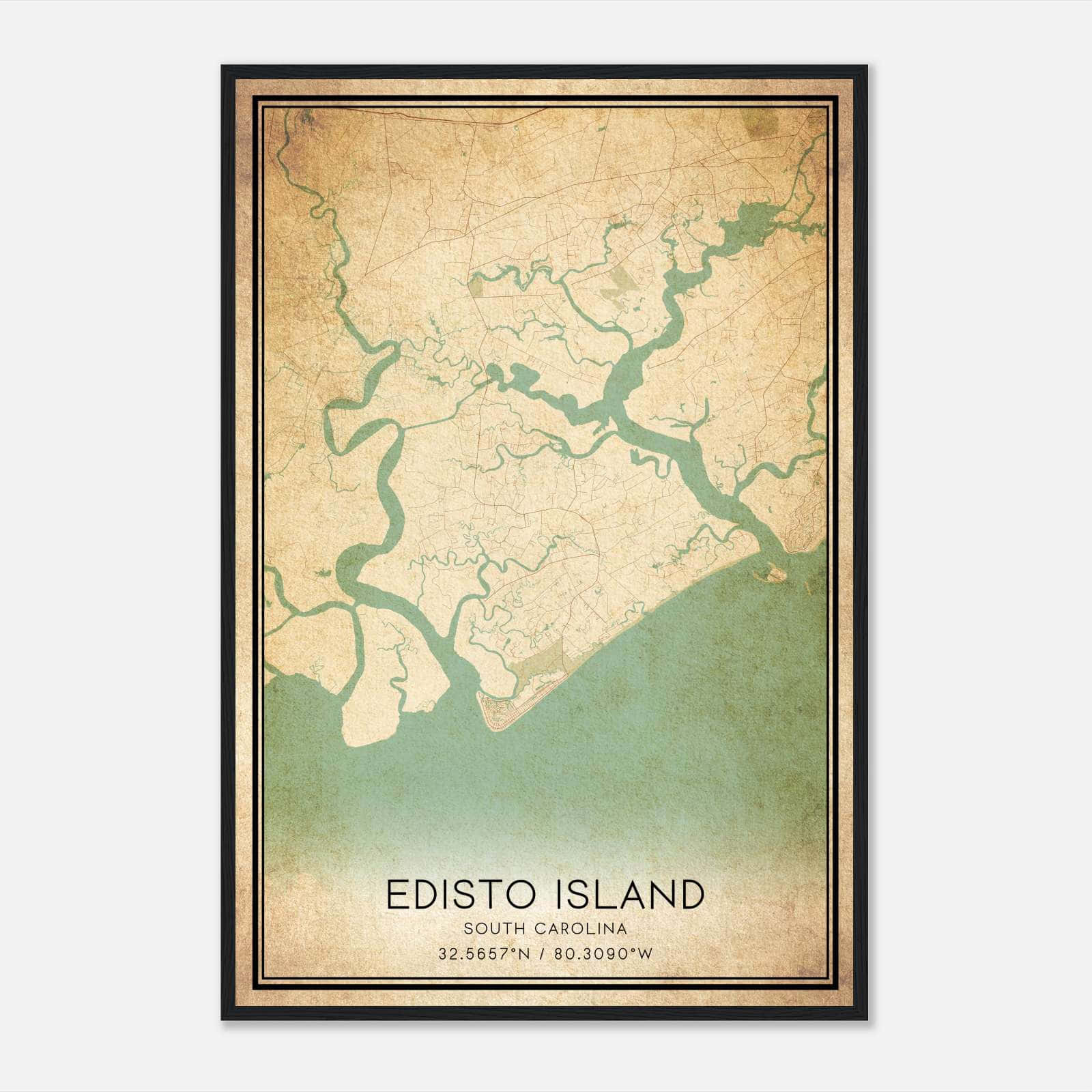 Vintage Edisto Island South Carolina Map Poster, Edisto Island SC City Road Wall Art Print Vintage Edisto Island South Carolina Map Poster, Edisto Island SC City Road Wall Art Print