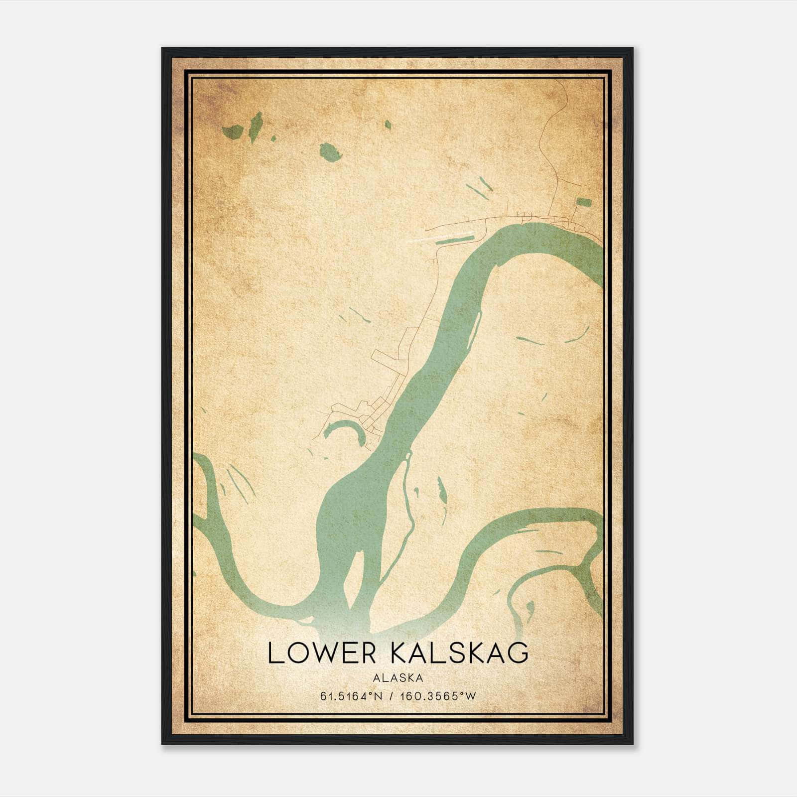 Vintage Lower Kalskag Alaska Map Poster, Lower Kalskag AK City Road Wall Art Print Vintage Lower Kalskag Alaska Map Poster, Lower Kalskag AK City Road Wall Art Print