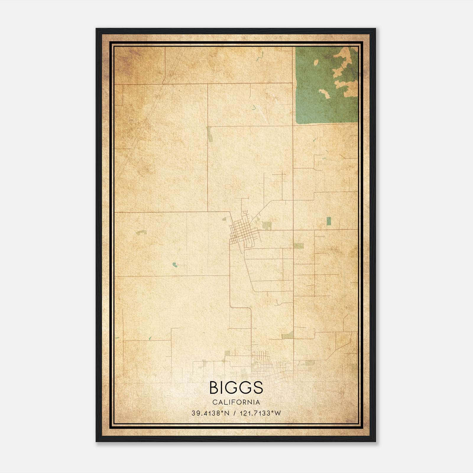 Vintage Biggs California Map Poster, Biggs CA City Road Wall Art Print Vintage Biggs California Map Poster, Biggs CA City Road Wall Art Print