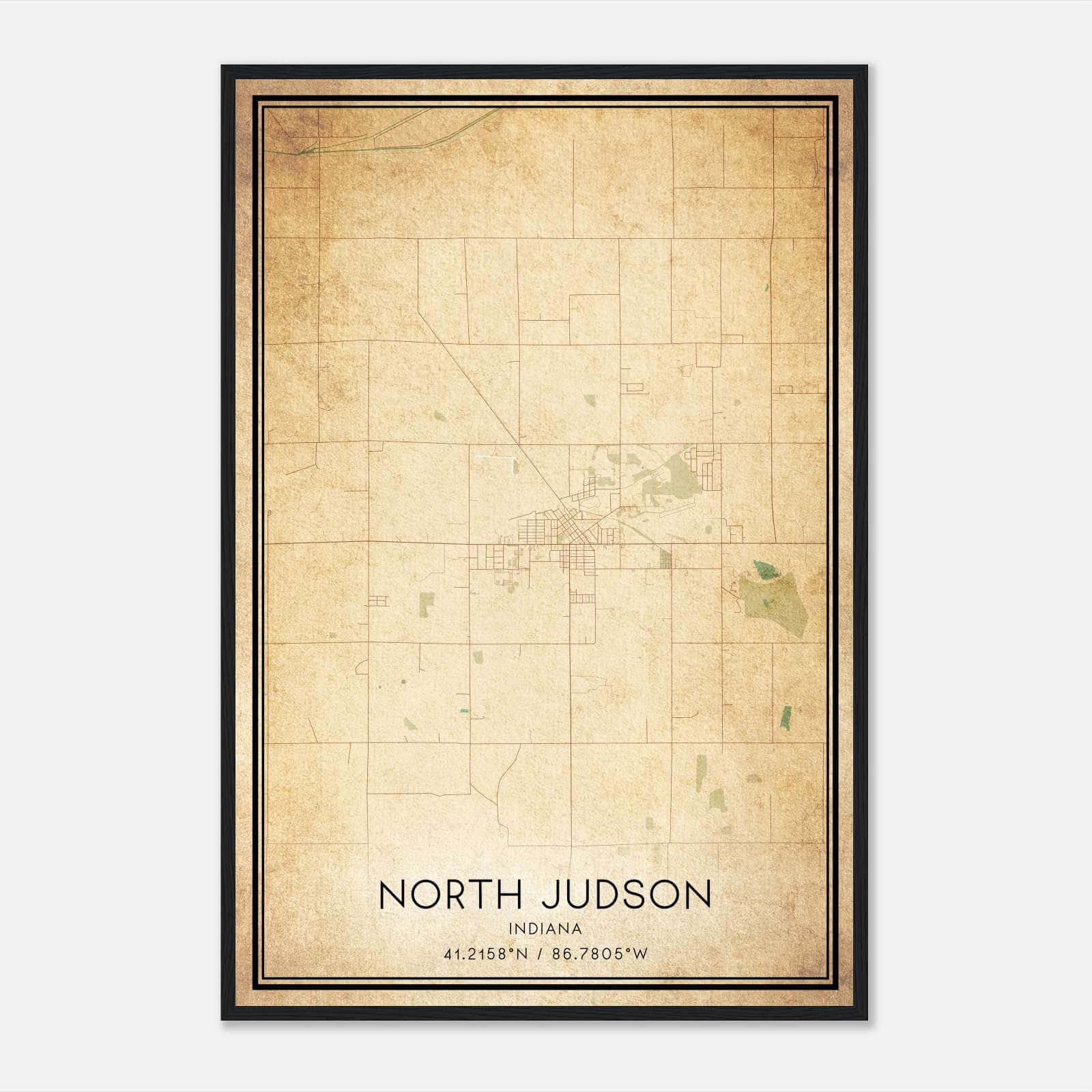 Vintage North Judson Indiana Map Poster, North Judson IN City Road Wall Art Print Vintage North Judson Indiana Map Poster, North Judson IN City Road Wall Art Print
