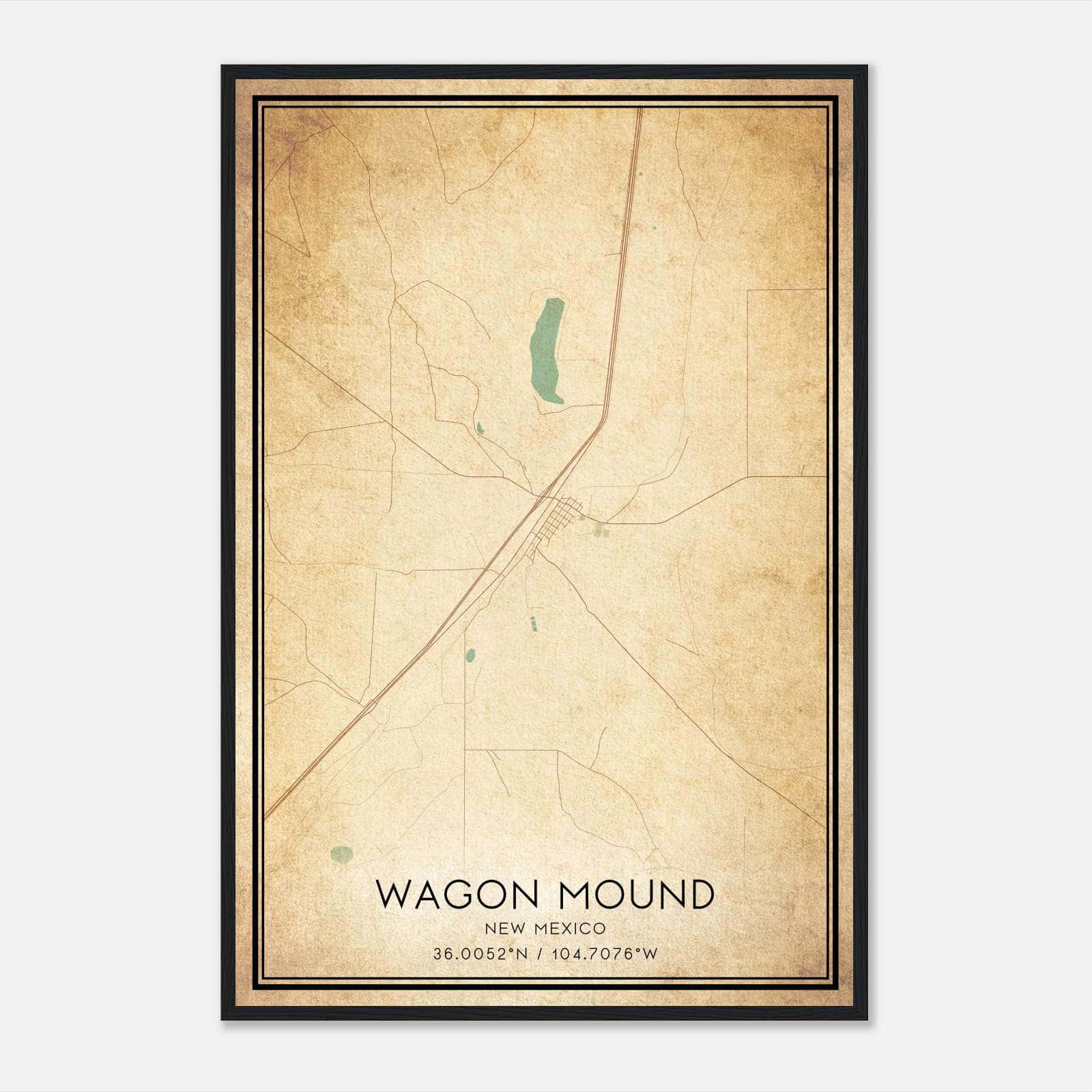 Vintage Wagon Mound New Mexico Map Poster, Wagon Mound NM City Road Wall Art Print Vintage Wagon Mound New Mexico Map Poster, Wagon Mound NM City Road Wall Art Print