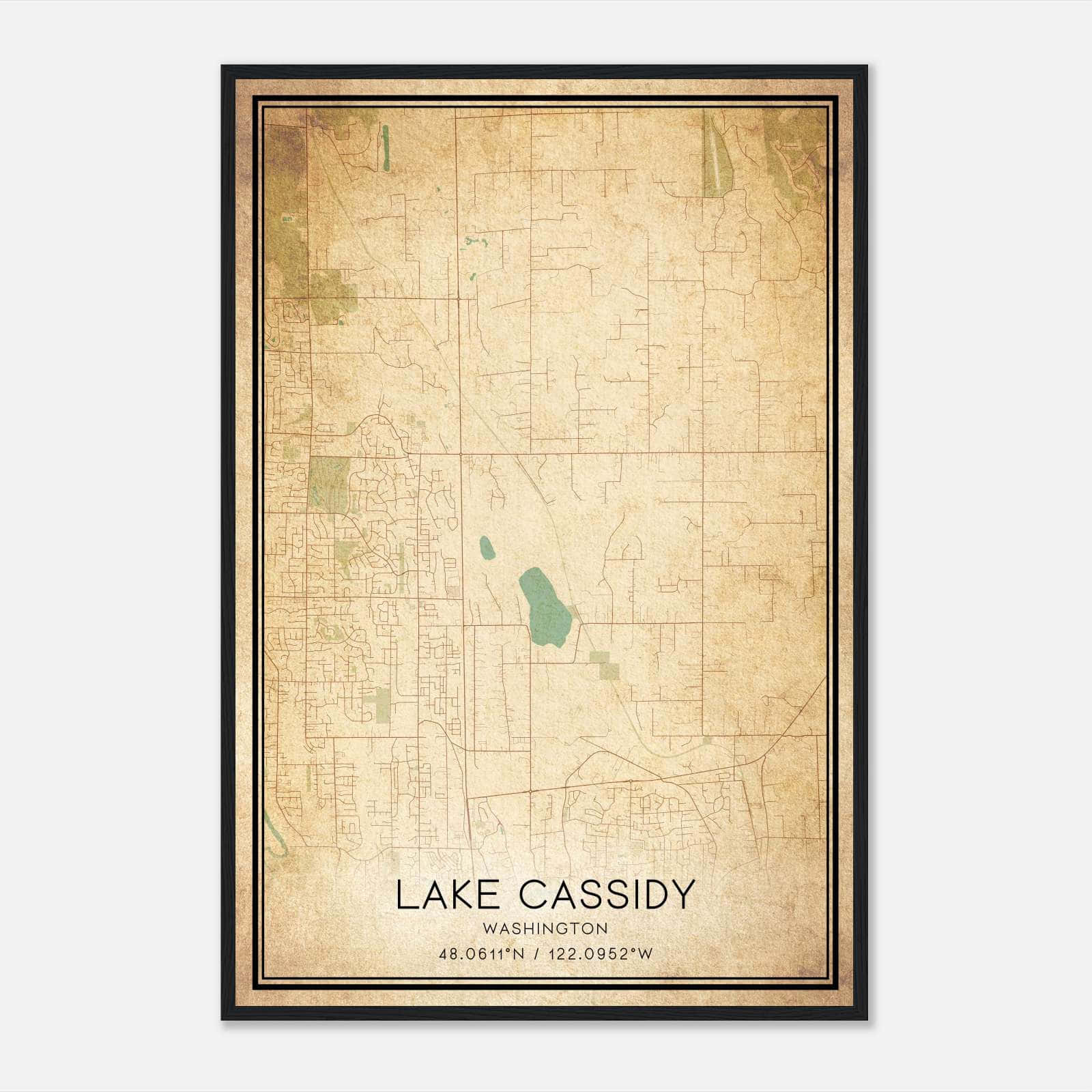 Vintage Lake Cassidy Washington Map Poster, Lake Cassidy WA City Road Wall Art Print Vintage Lake Cassidy Washington Map Poster, Lake Cassidy WA City Road Wall Art Print