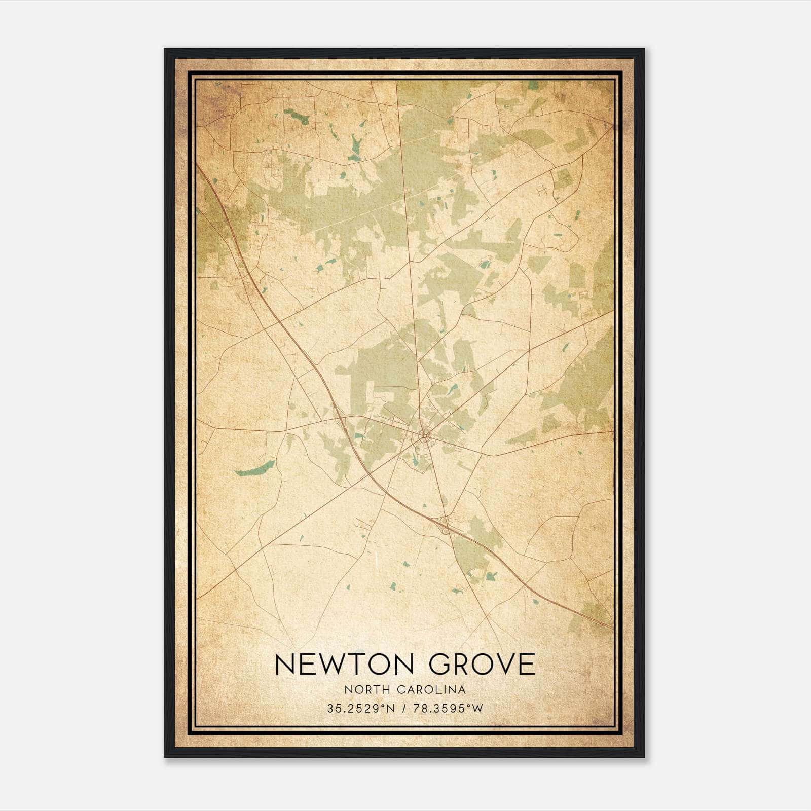 Vintage Newton Grove North Carolina Map Poster, Newton Grove NC City Road Wall Art Print Vintage Newton Grove North Carolina Map Poster, Newton Grove NC City Road Wall Art Print