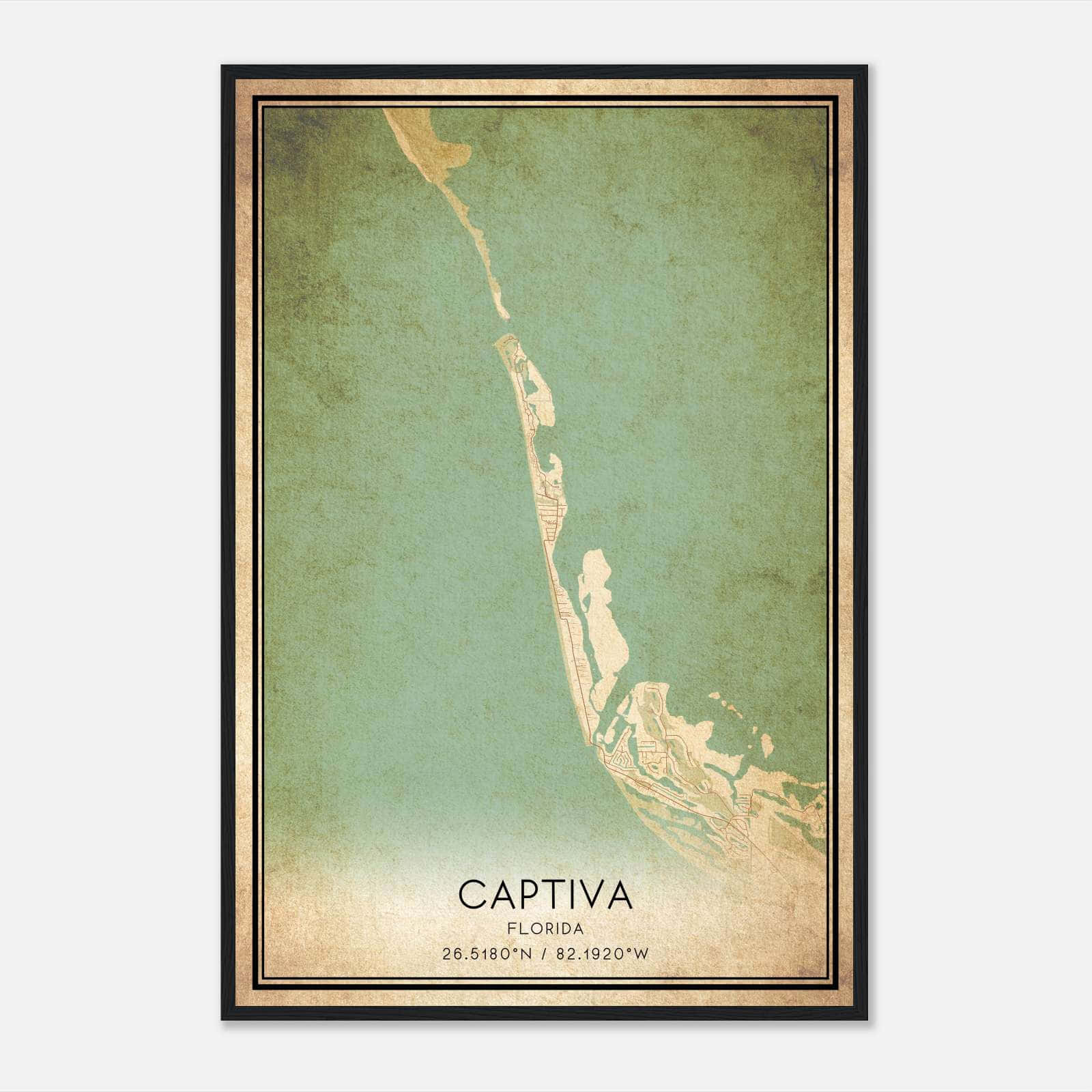 Vintage Captiva Florida Map Poster, Captiva FL City Road Wall Art Print Vintage Captiva Florida Map Poster, Captiva FL City Road Wall Art Print