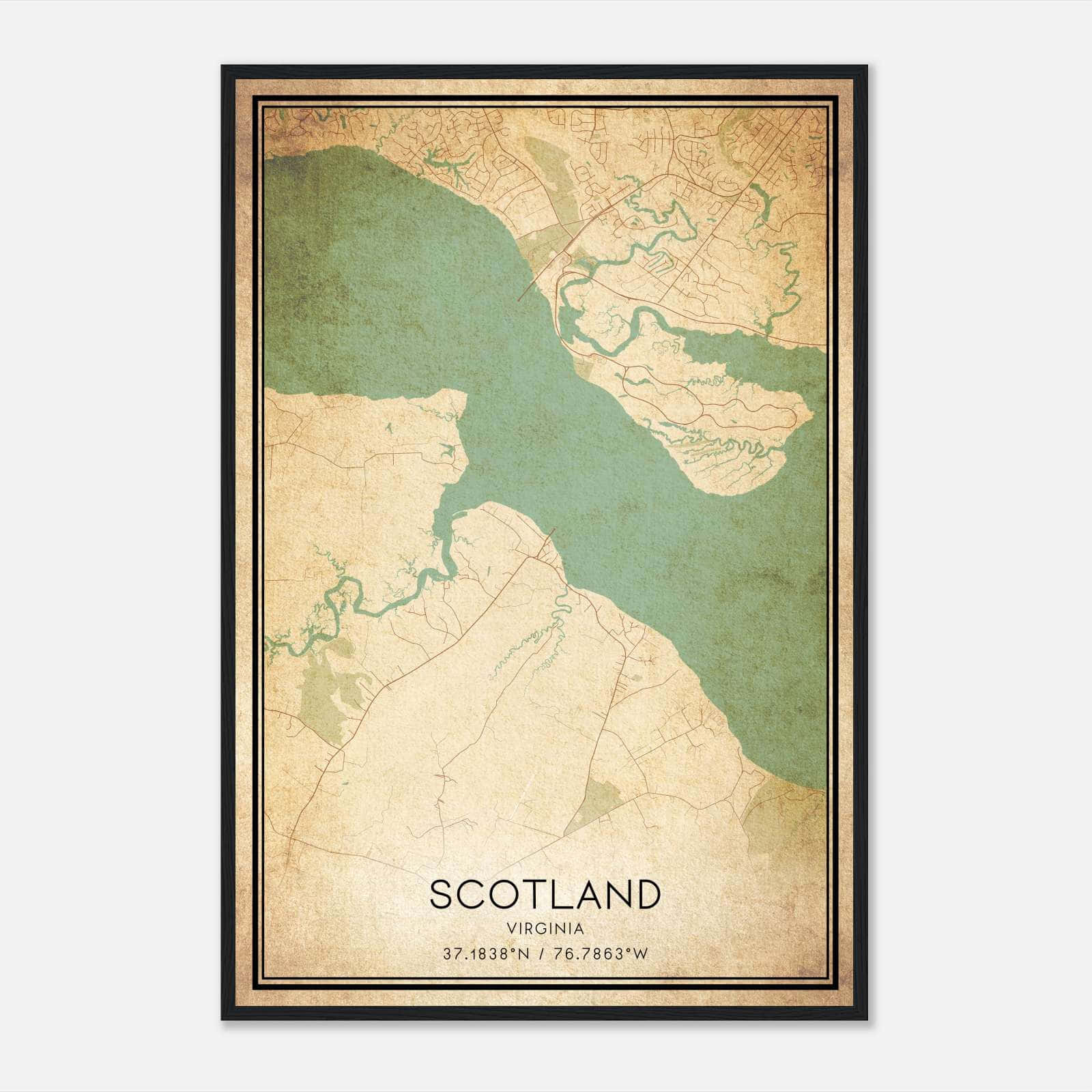 Vintage Scotland Virginia Map Poster, Scotland VA City Road Wall Art Print Vintage Scotland Virginia Map Poster, Scotland VA City Road Wall Art Print