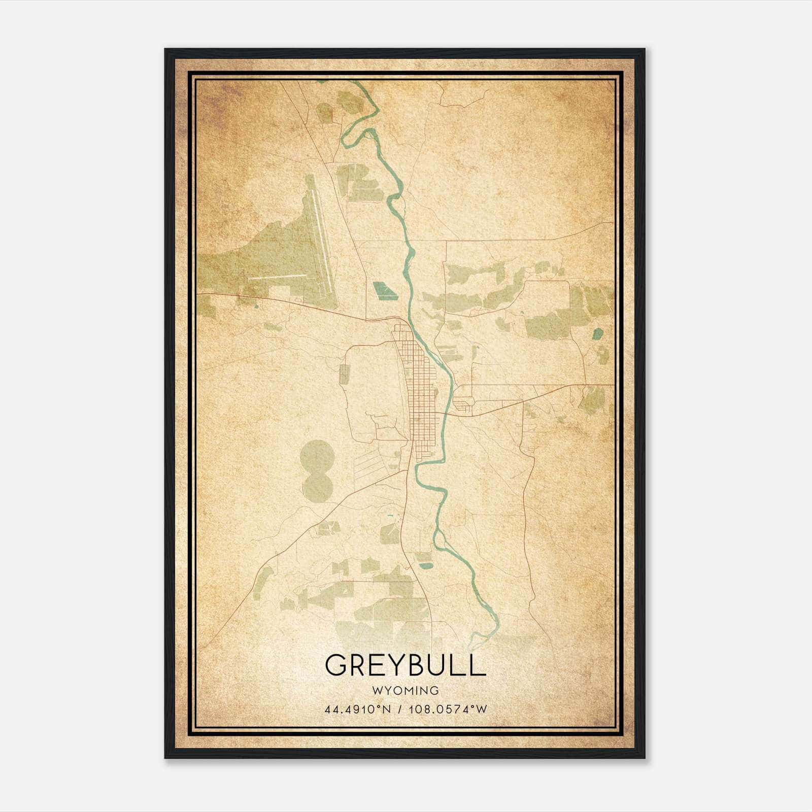Vintage Greybull Wyoming Map Poster, Greybull WY City Road Wall Art Print Vintage Greybull Wyoming Map Poster, Greybull WY City Road Wall Art Print