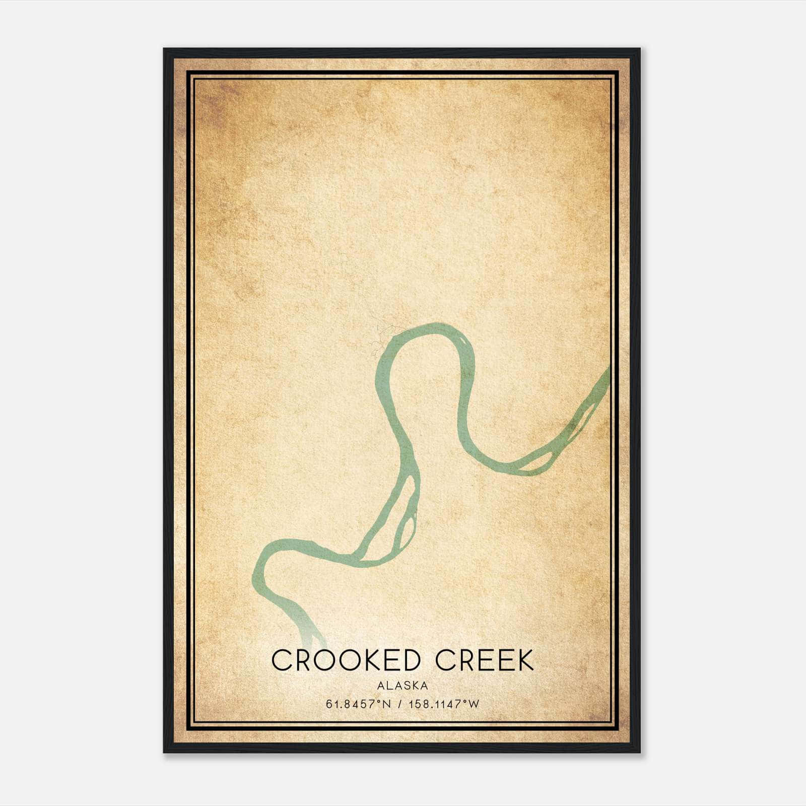 Vintage Crooked Creek Alaska Map Poster, Crooked Creek AK City Road Wall Art Print Vintage Crooked Creek Alaska Map Poster, Crooked Creek AK City Road Wall Art Print